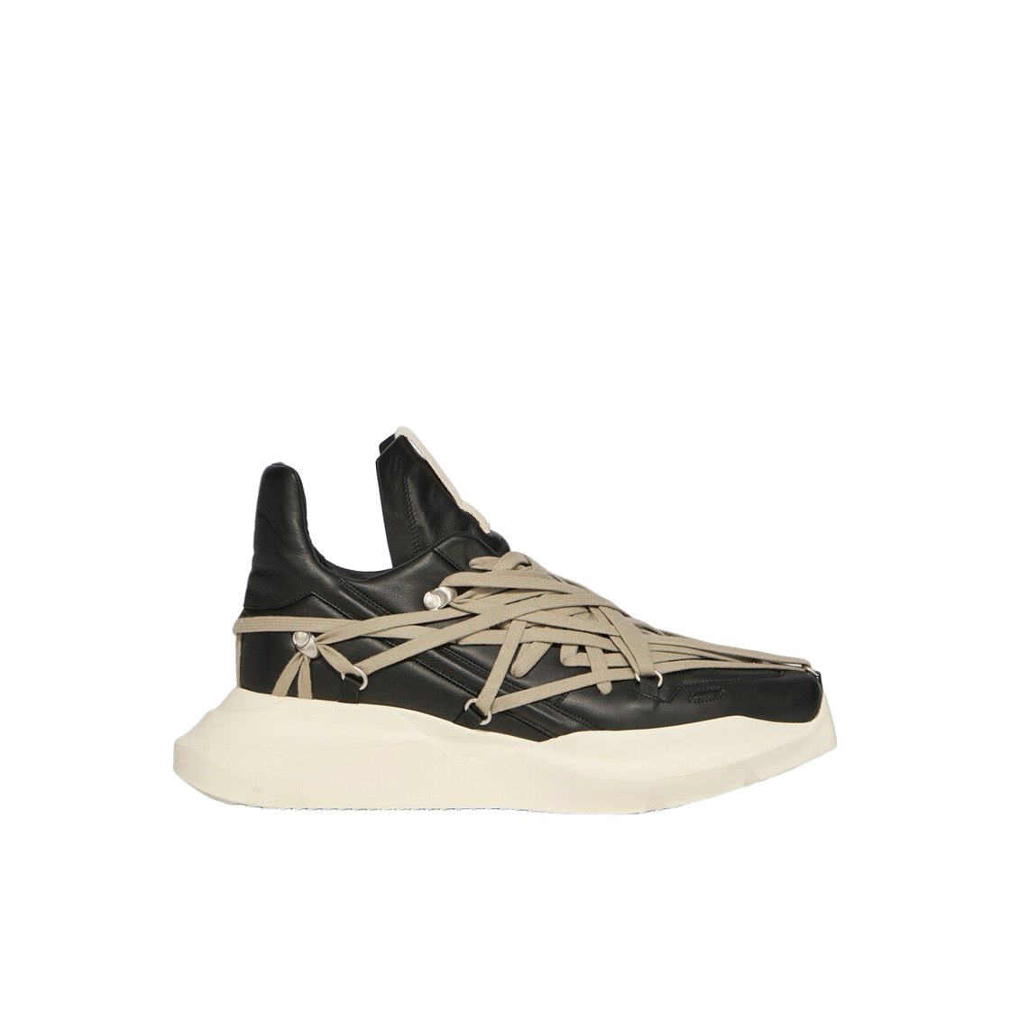 RU01F2812LCOW1-981 Rick Owens Temple Megalace Geth Runner Black Pearl