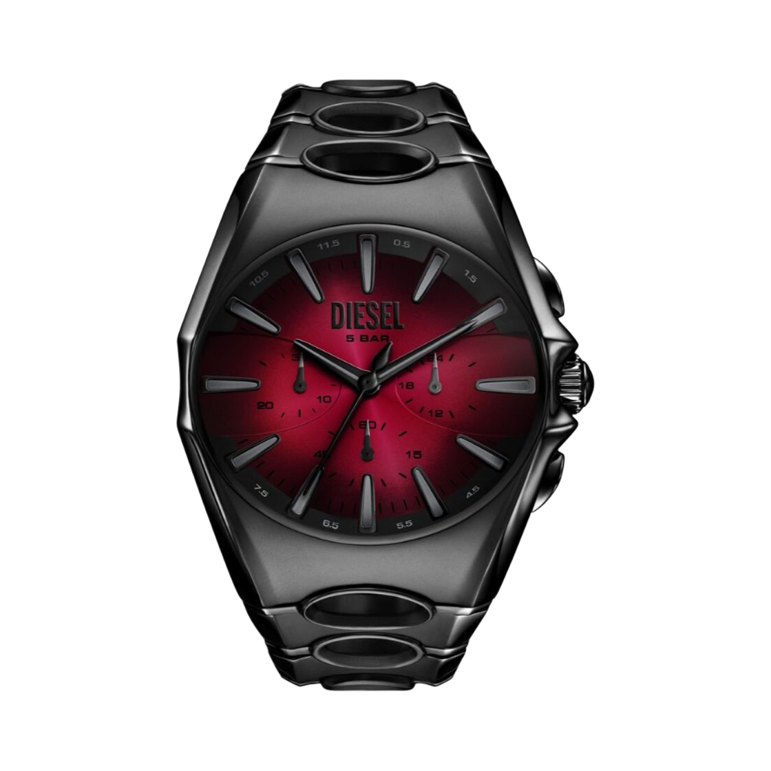디젤 Dz4696 D-커브 크로노그래프 쿼츠 49mm 스테인리스 스틸 블랙(Diesel Dz4696 D-Curve Chronograph Quartz 49mm Stainless Steel Black)