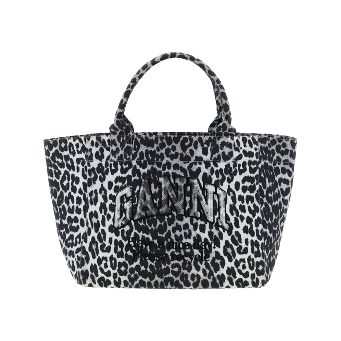 가니 레오파드 미디움 토트백 그레이(Ganni Leopard Medium Tote Bag Grey) - 1