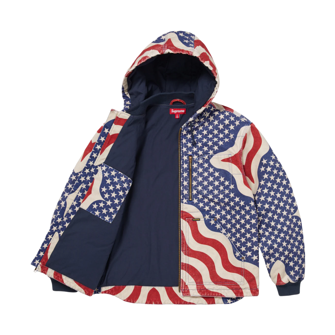 슈프림 플래그 퀼티드 후드 워크 자켓 멀티컬러 - 26SS(Supreme Flag Quilted Hooded Work Jacket Multicolor - 26SS) - 3