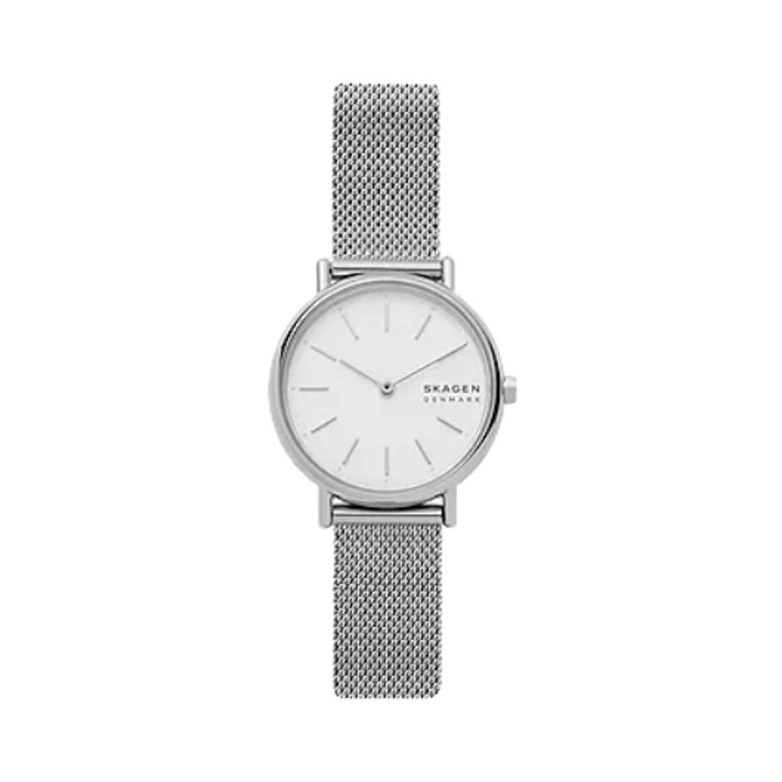 스카겐 시그니쳐 릴리 슬림 쿼츠 투핸드 30mm 스테인리스 스틸 메쉬 화이트 실버(Skagen Signature Lille Slim Quartz Two-Hand 30mm Stainless Steel Mesh White Silver)