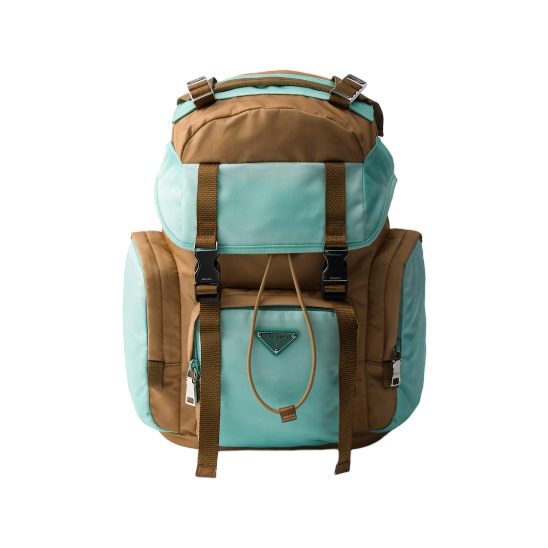 2VZ121-2HE6-F05DY Prada Medium Re-Nylon and Saffiano Leather Backpack Brandy Jade