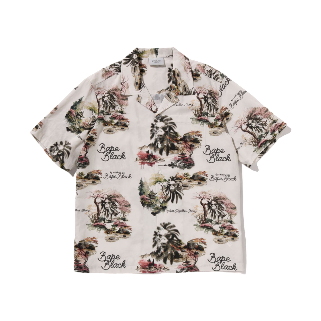 베이프 블랙 컬러 프린트 하와이안 세트 #1 아이보리(BAPE Black Color Print Hawaiian Set #1 Ivory) - 1