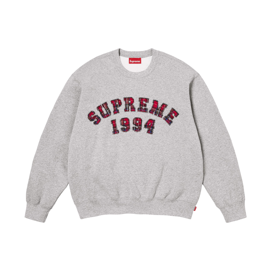 슈프림 플레이드 아크 크루넥 헤더 그레이 - 26SS(Supreme Plaid Arc Crewneck Heather Grey - 26SS)