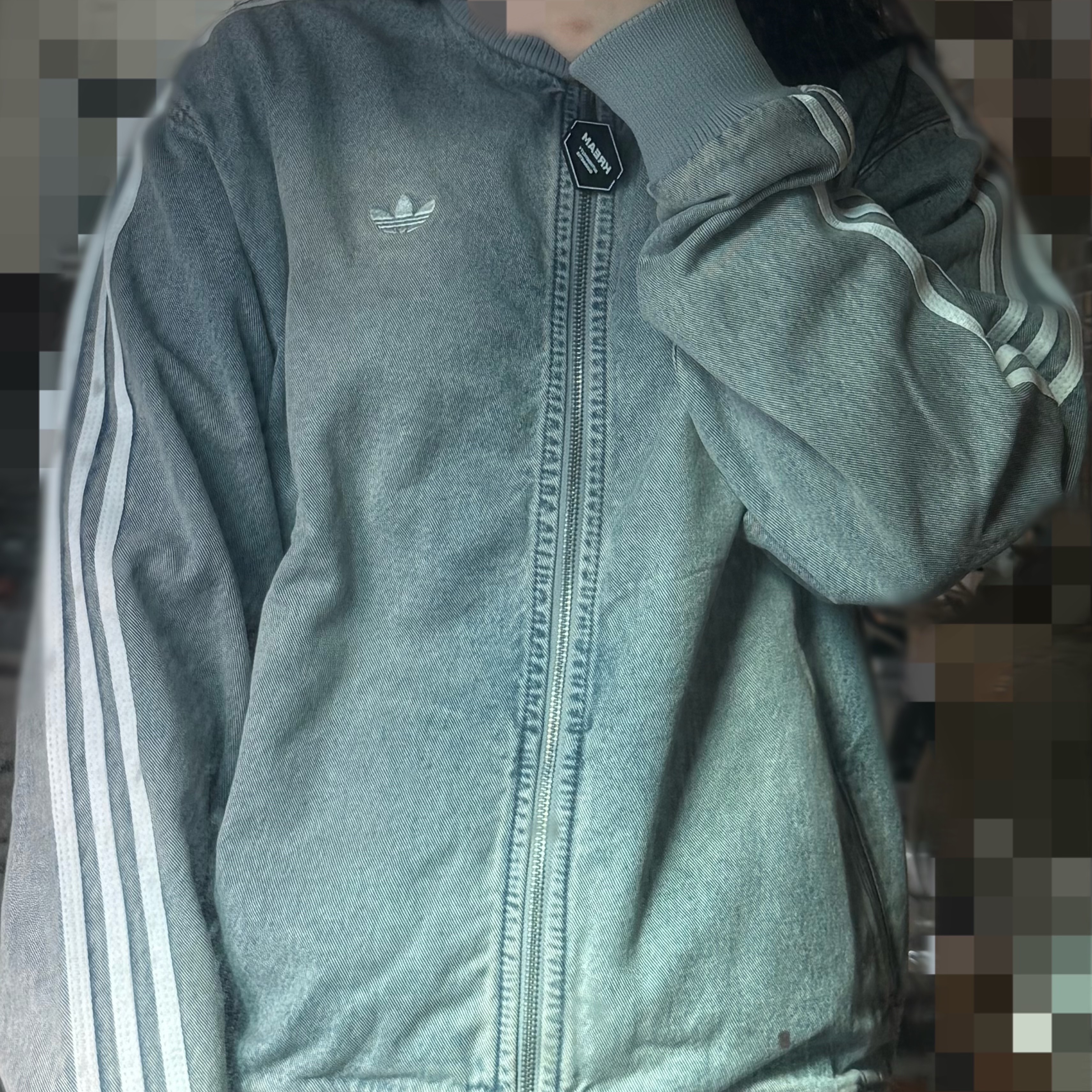 Adidas x Atmos Denim Firebird Track Top Indigo Denim - KR Sizing 착용 스타일