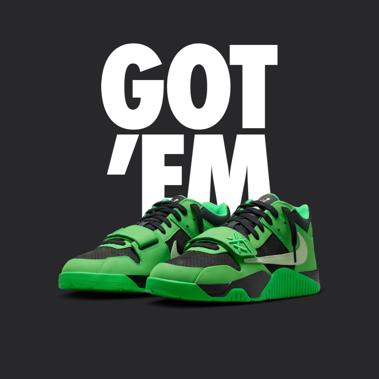 Jordan x Travis Scott Jumpman Jack TR Green Spark Vapor Green 착용 스타일