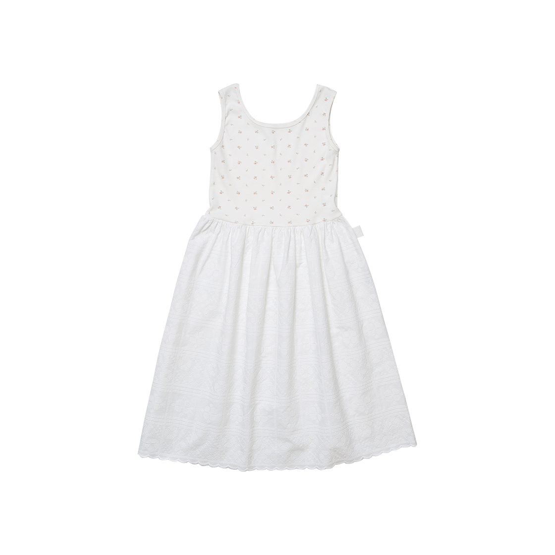 고트 레이스 슬리브리스 드레스 화이트((W) GORT Lace Sleeveless Dress White) - 1
