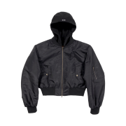 CSC Shifted Cropped Bomber Jacket Black