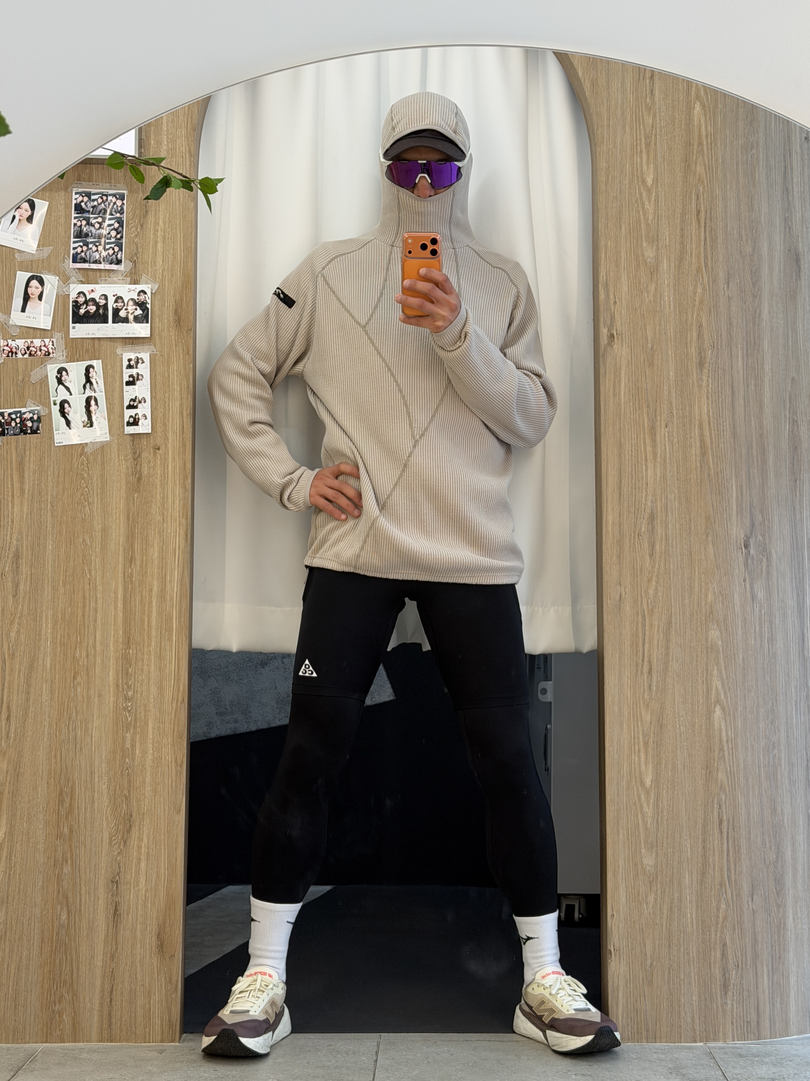 100% Hypercraft Tokyo Night Purple Multilayer Mirror Lens, New Balance FuelCell Rebel v5 Angora Earth Shadow Sea Salt - 2E Wide 착용 스타일 - 1