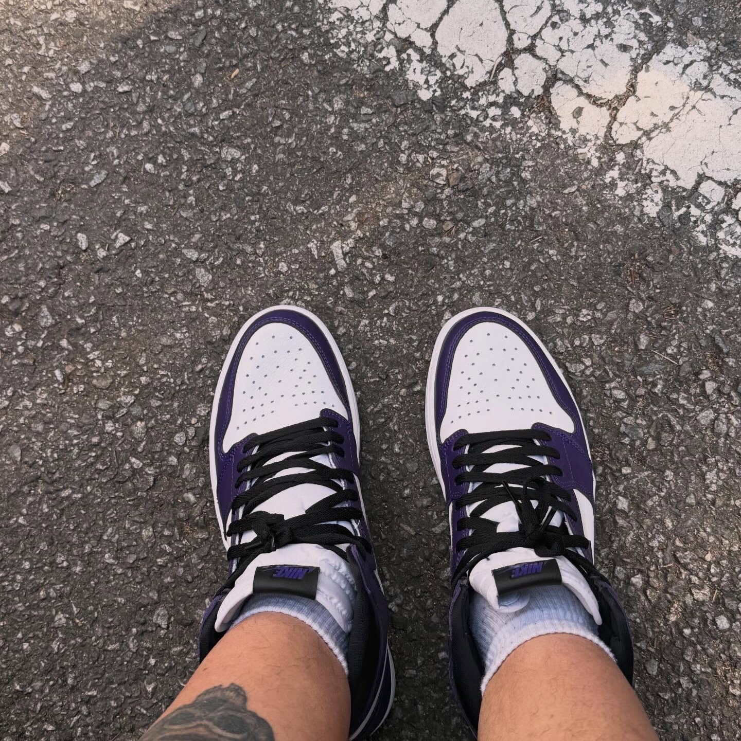 Jordan 1 Retro High OG Court Purple 2020 착용 스타일 - 2