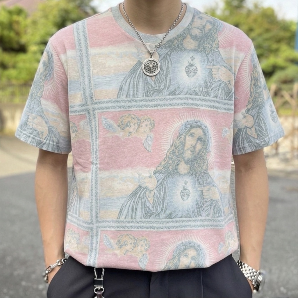 Supreme Jesus T-Shirt Multicolor - 25FW 착용 스타일