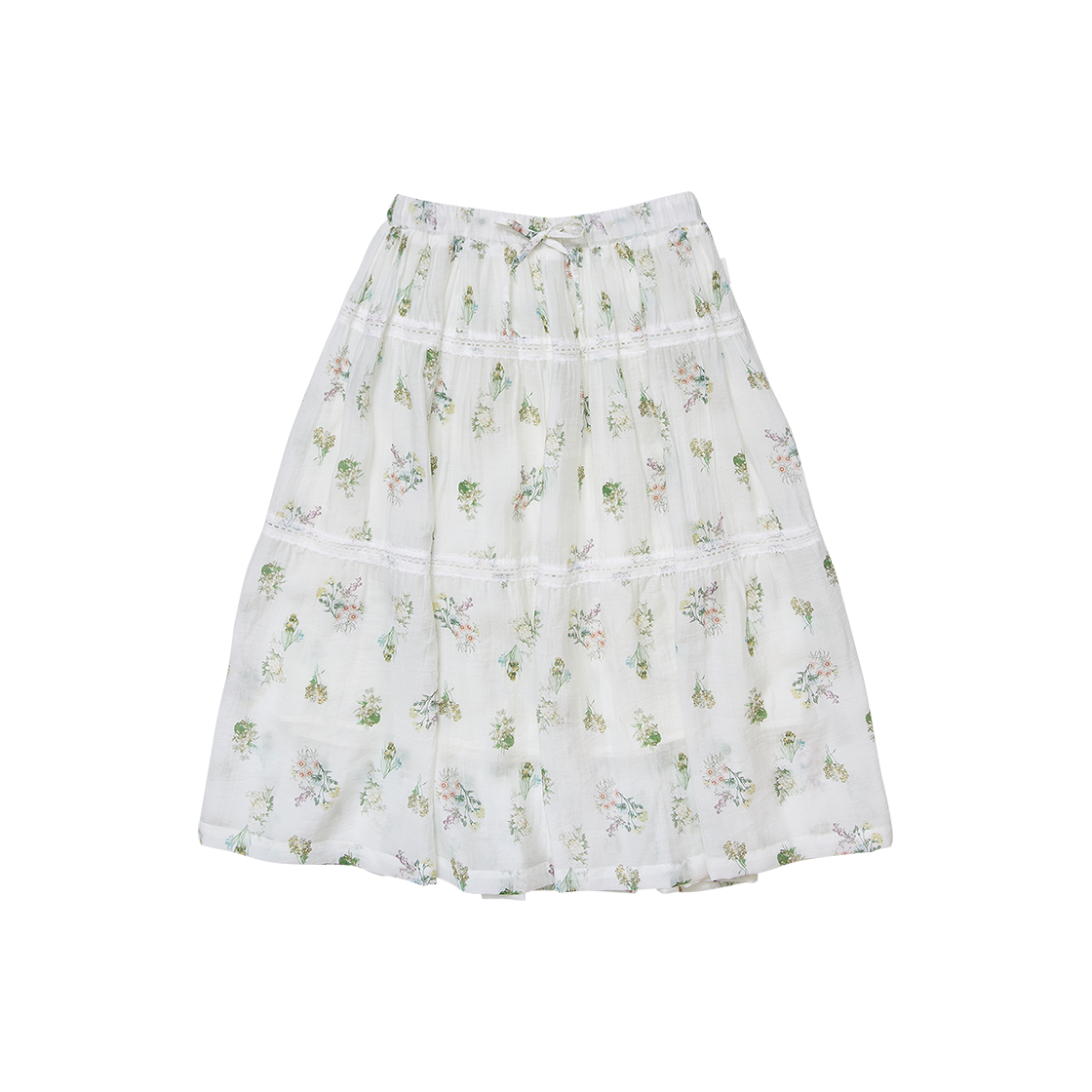 G81304_IV (W) GORT Tencel Flower Skirt Ivory