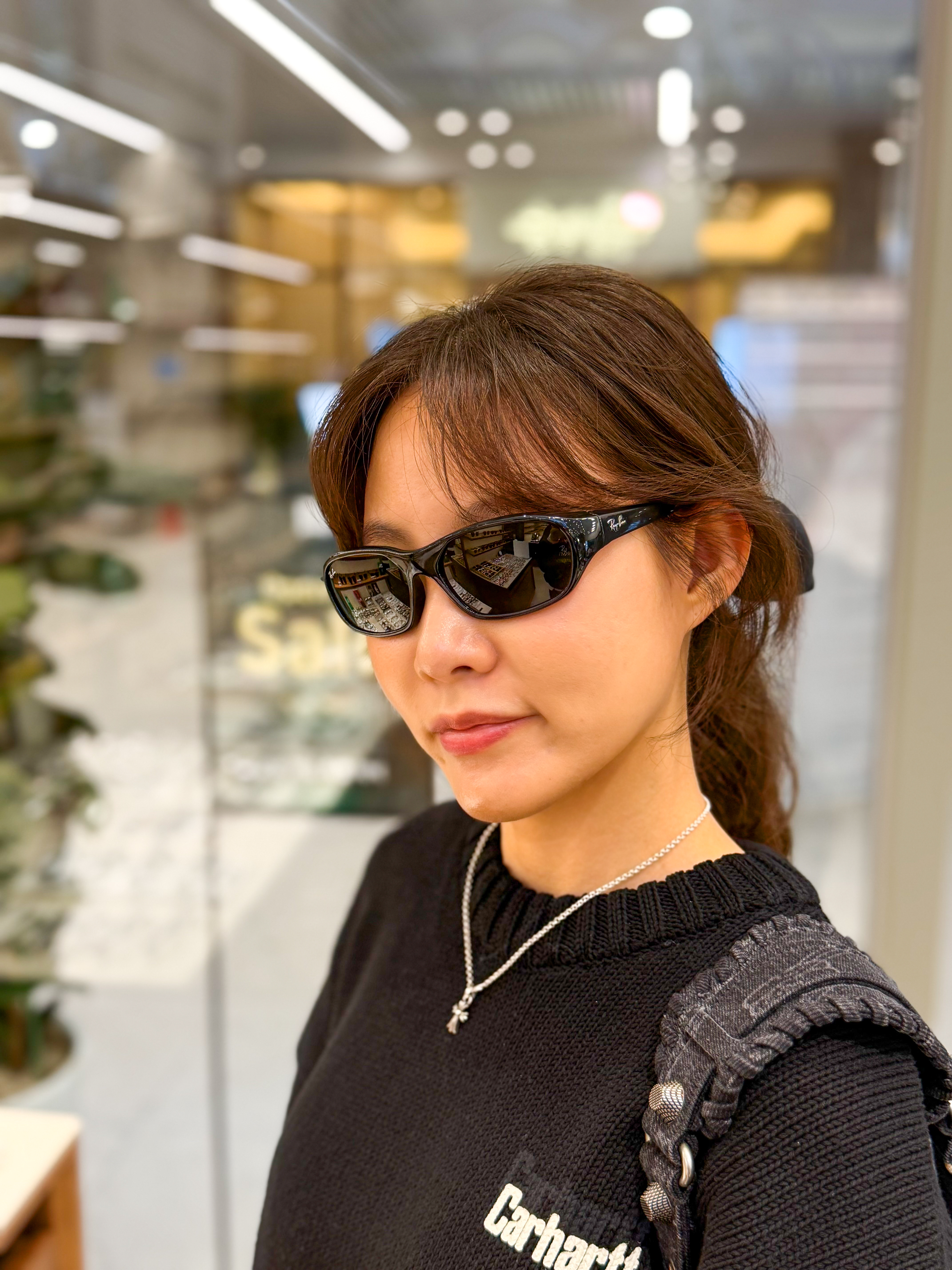 Oakley Valve Polished Black Frame Black Iridium Lenses High Bridge Fit, Project G/R Happiness Zip Hoodie Navy 착용 스타일 - 7