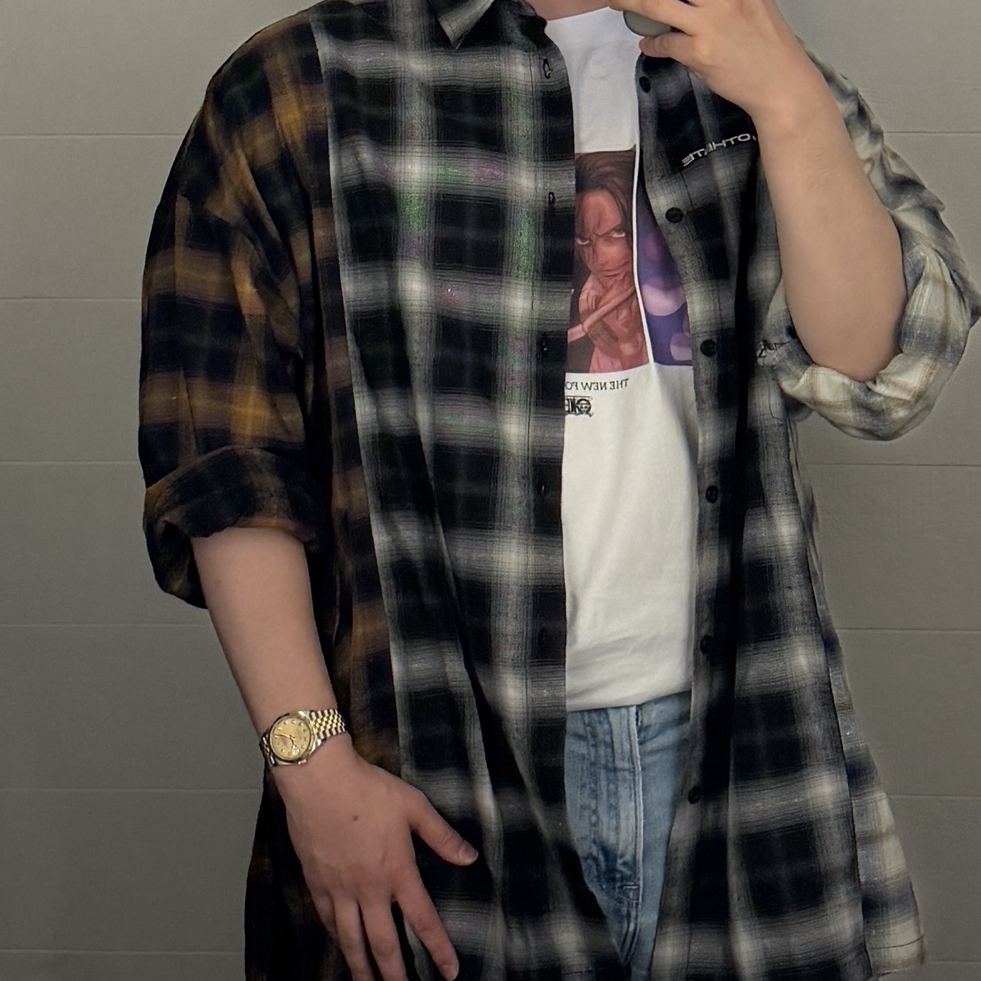 Uniqlo UT x One Piece Graphic T-shirt D White 착용 스타일