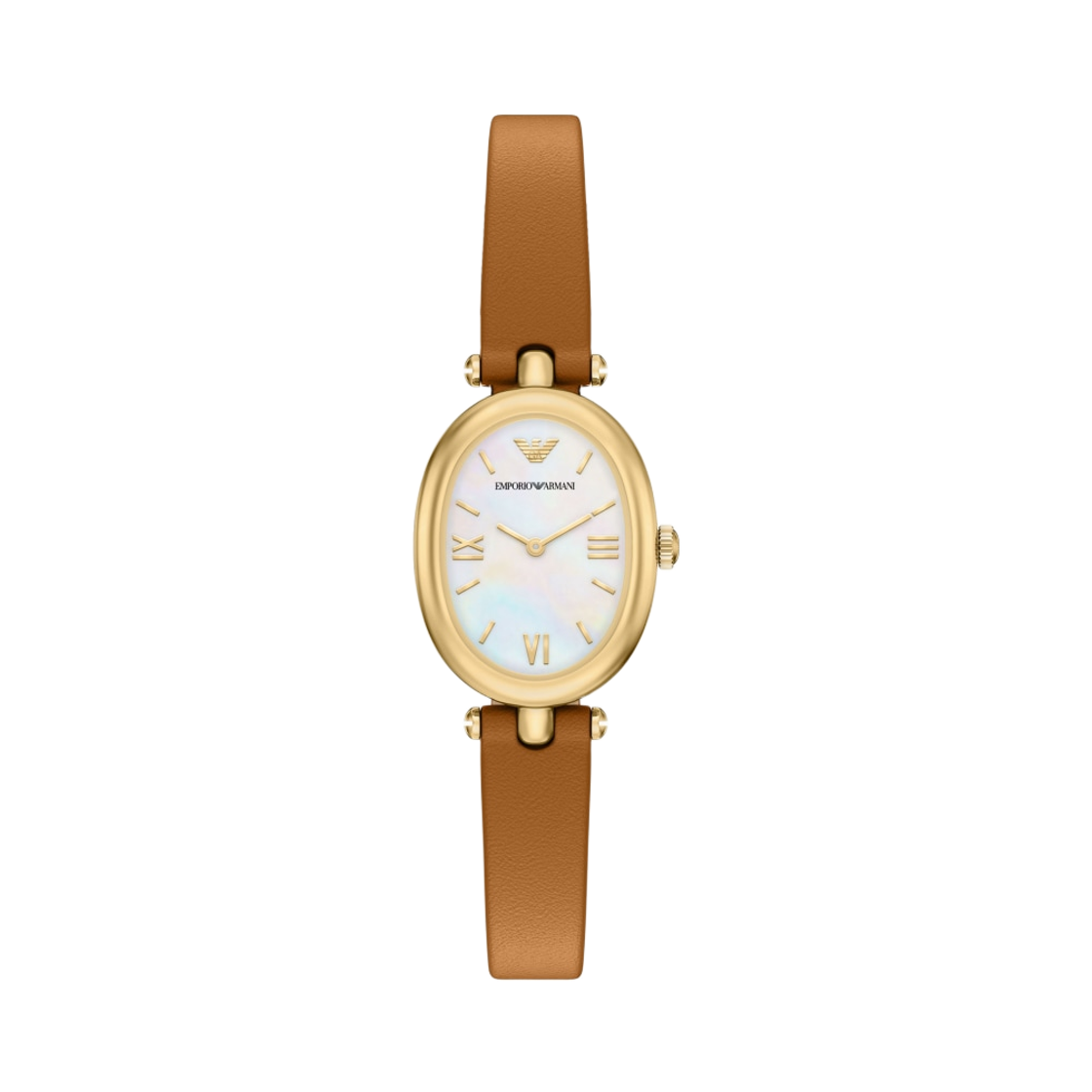 AR11780 (W) Emporio Armani Quartz Two-Hand 28mm Leather Mother of Pearl Brown
