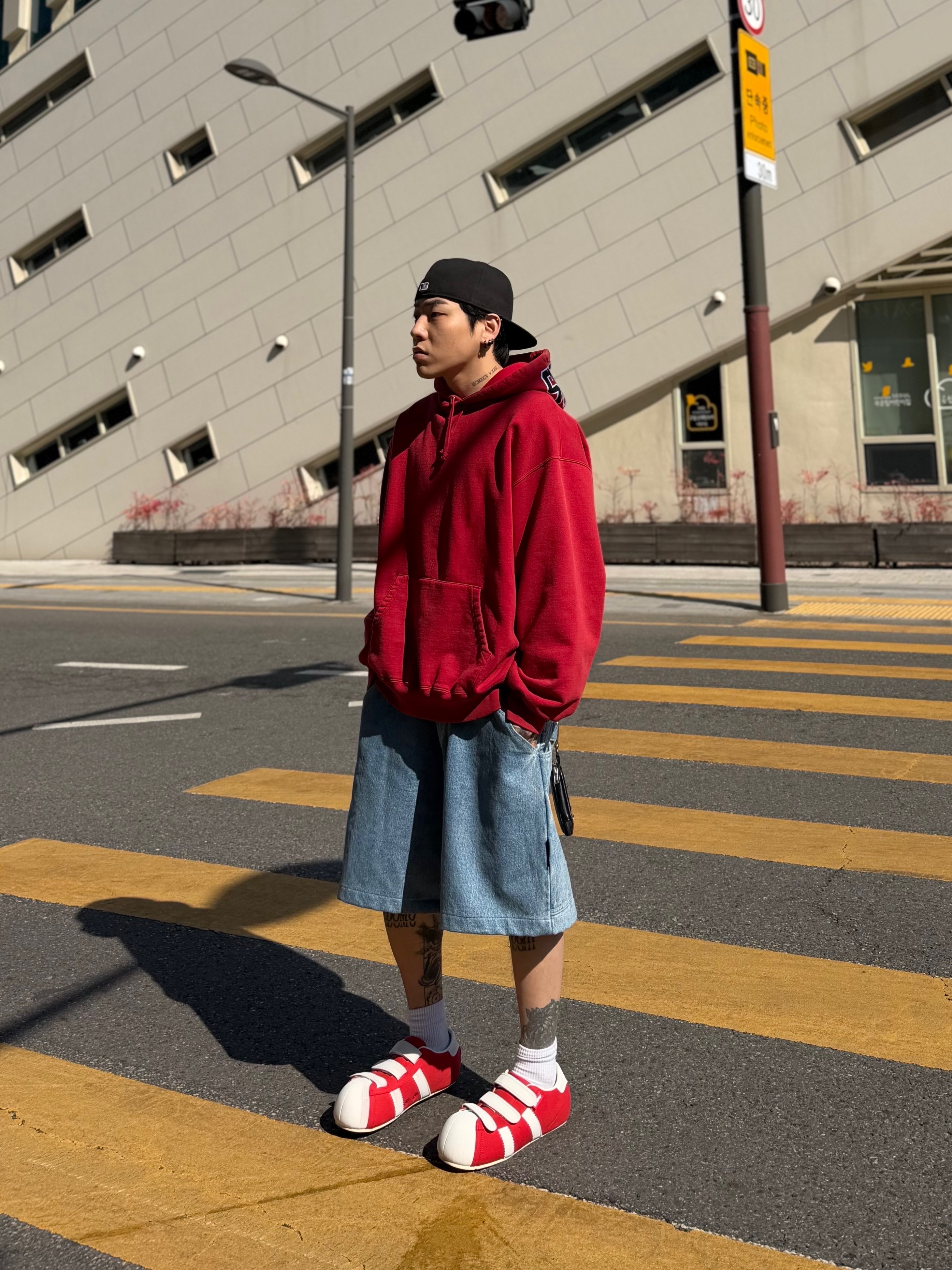 Supreme Team 94 Hooded Sweatshirt Red - 25SS 착용 스타일 - 1