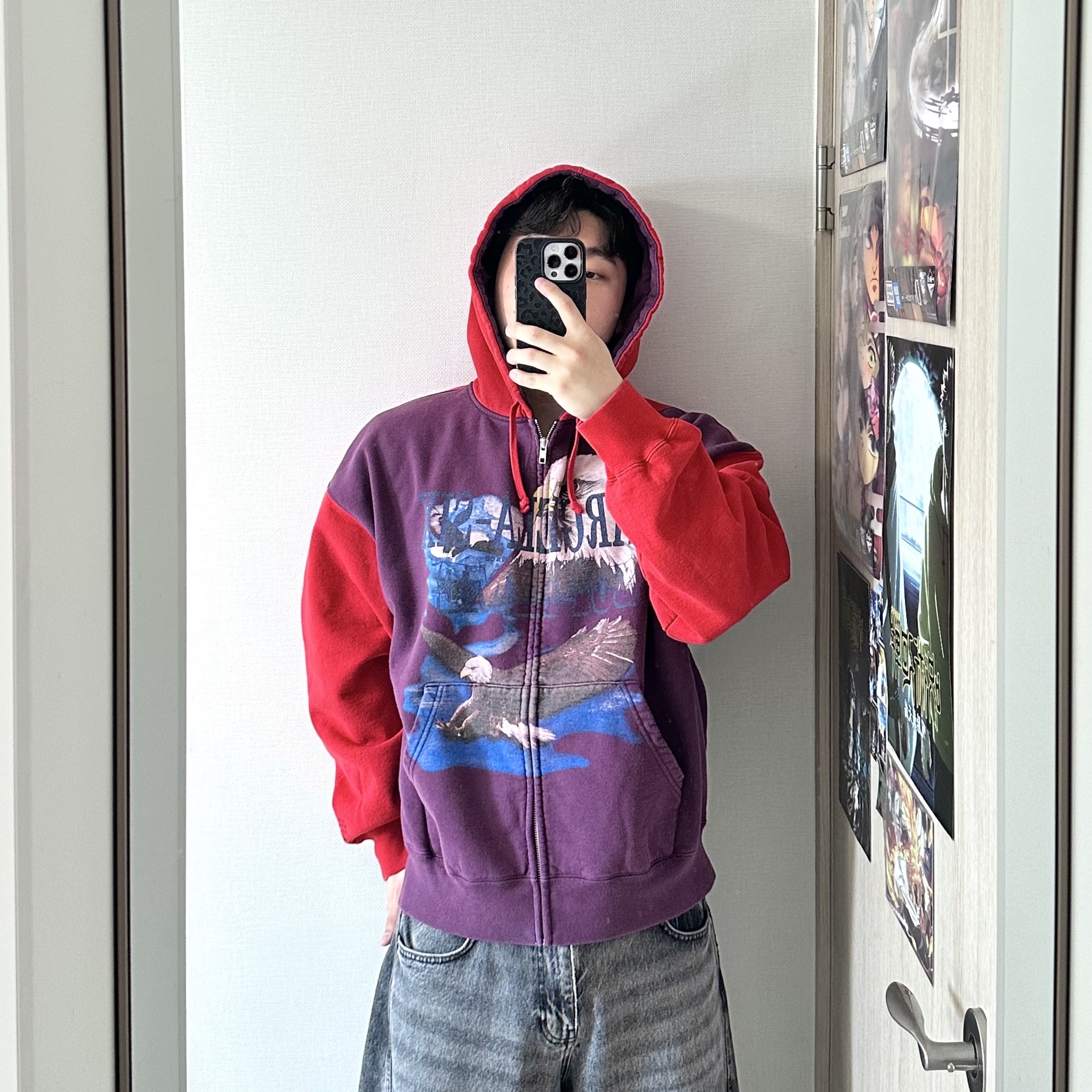 Supreme x MM6 Maison Margiela Eagle Zip Up Hooded Sweatshirt Purple - 26SS, Supreme x MM6 Maison Margiela Eagle Sweatpant Black - 26SS ์ฐฉ์ฉ ์คํ์ผ - 1