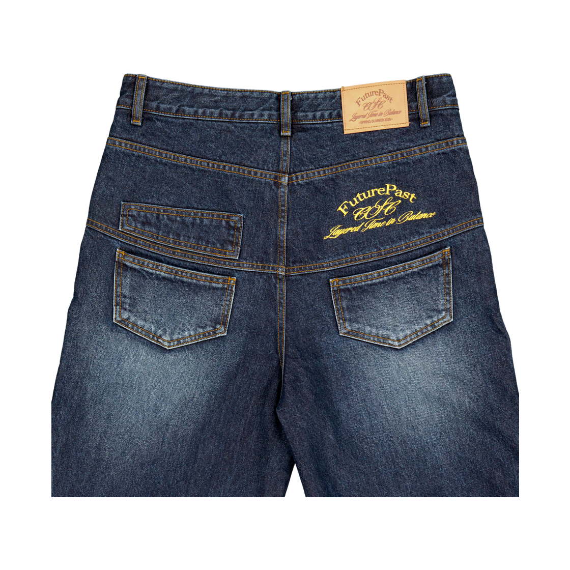 씨에스씨 오버 드레이프드 데님 팬츠 미드 블루(CSC Over Draped Denim Pants Mid Blue) - 4