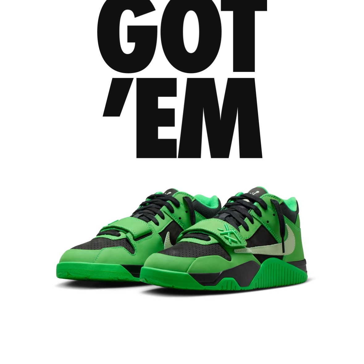 Jordan x Travis Scott Jumpman Jack TR Green Spark Vapor Green 착용 스타일