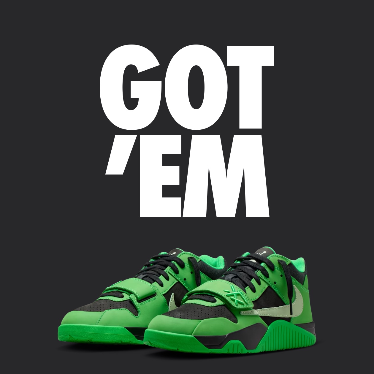 Jordan x Travis Scott Jumpman Jack TR Green Spark Vapor Green 착용 스타일