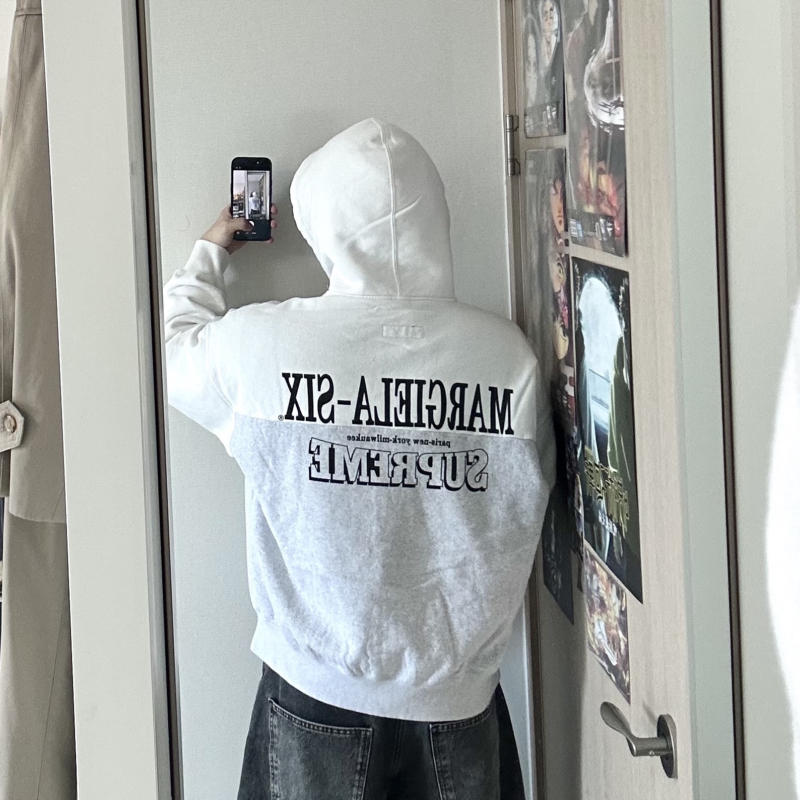 Supreme x MM6 Maison Margiela Eagle Zip Up Hooded Sweatshirt Ash Grey - 26SS ์ฐฉ์ฉ ์คํ์ผ - 3