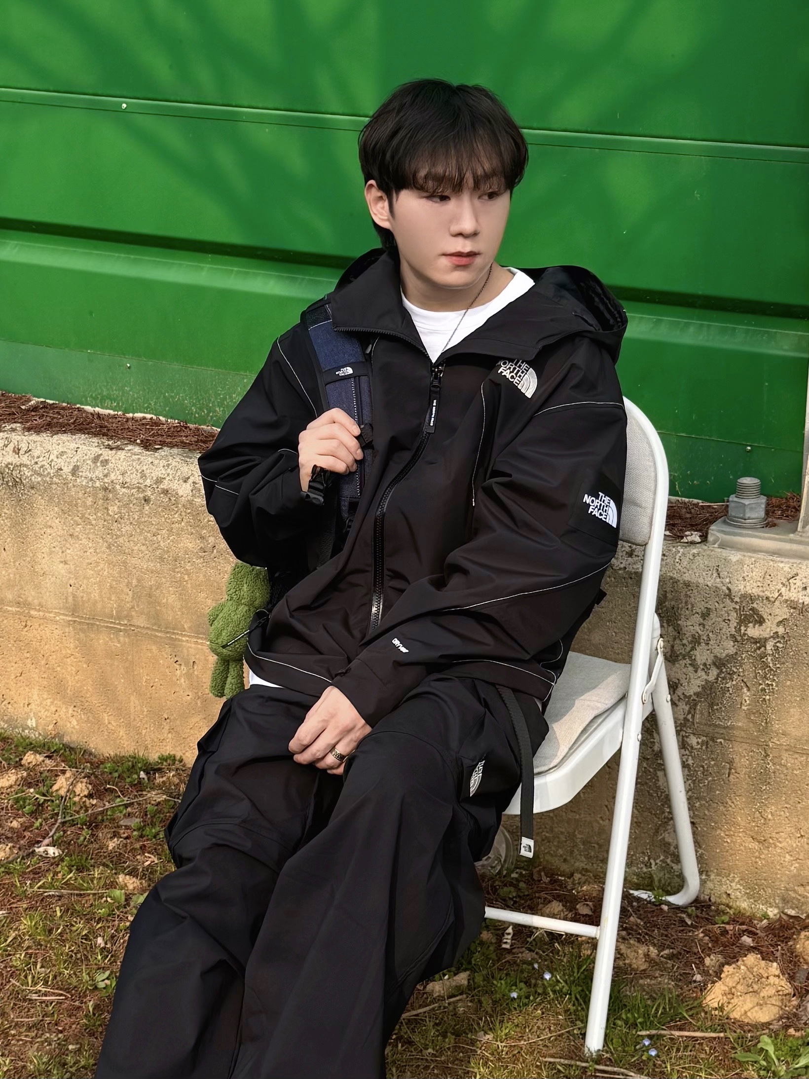 The North Face White Label Britton Jacket Black, The North Face Mini Shot Novelty Denim Dark Blue - 25FW 착용 스타일 - 4