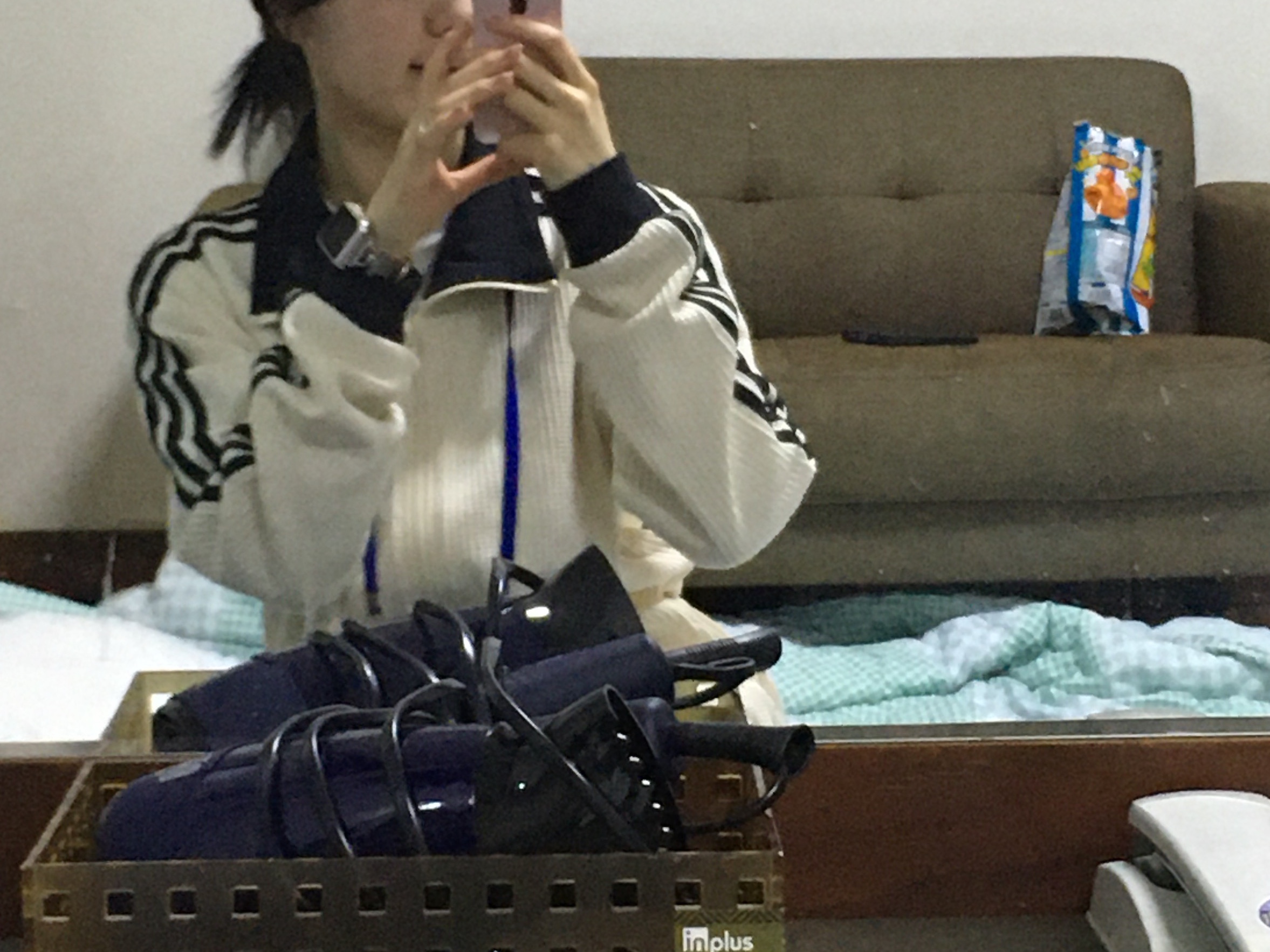 Adidas Waffle Beckenbauer Track Top Wonder White - KR Sizing 착용 스타일