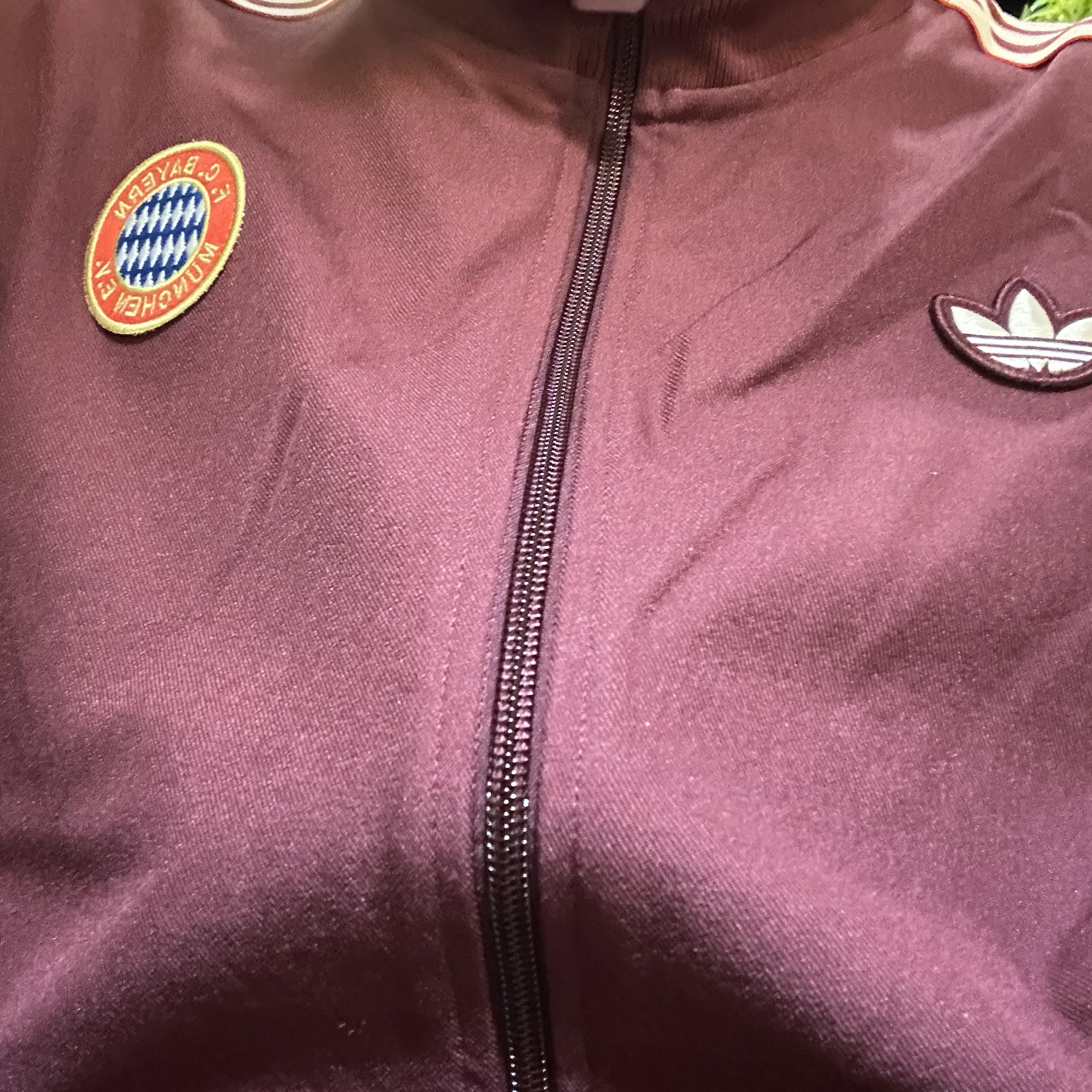 Adidas FC Bayern Terrace Icon Track Top Shadow Red - KR Sizing 착용 스타일