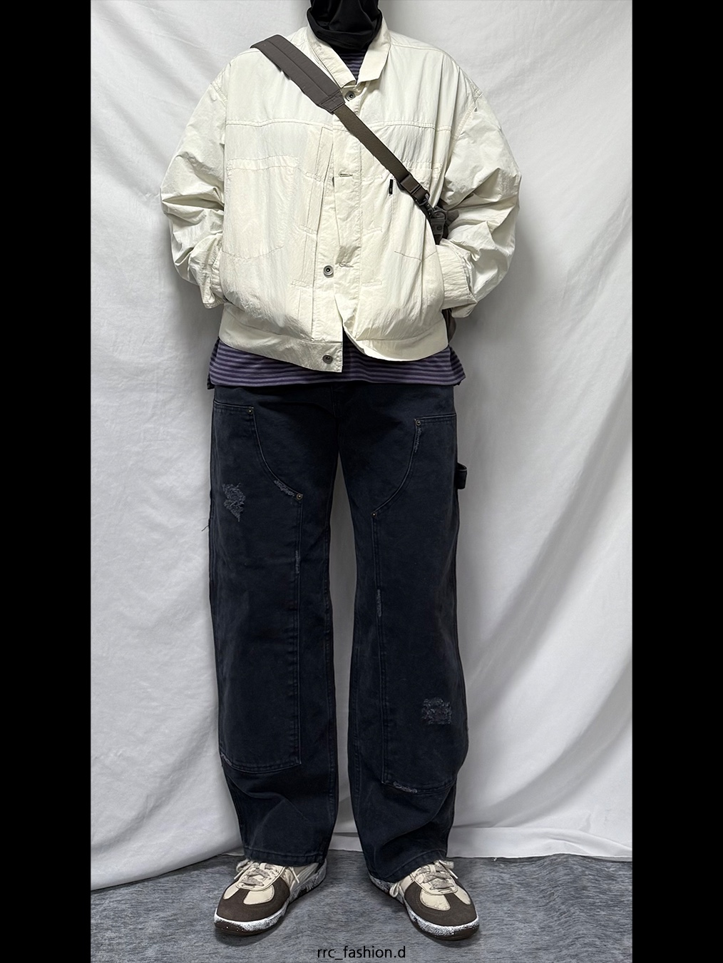 PUMA PALERMO UNDERMYCAR, Honda Vintage Logo Speed Track nylon Long Sleeve Khaki 착용 스타일 - 1