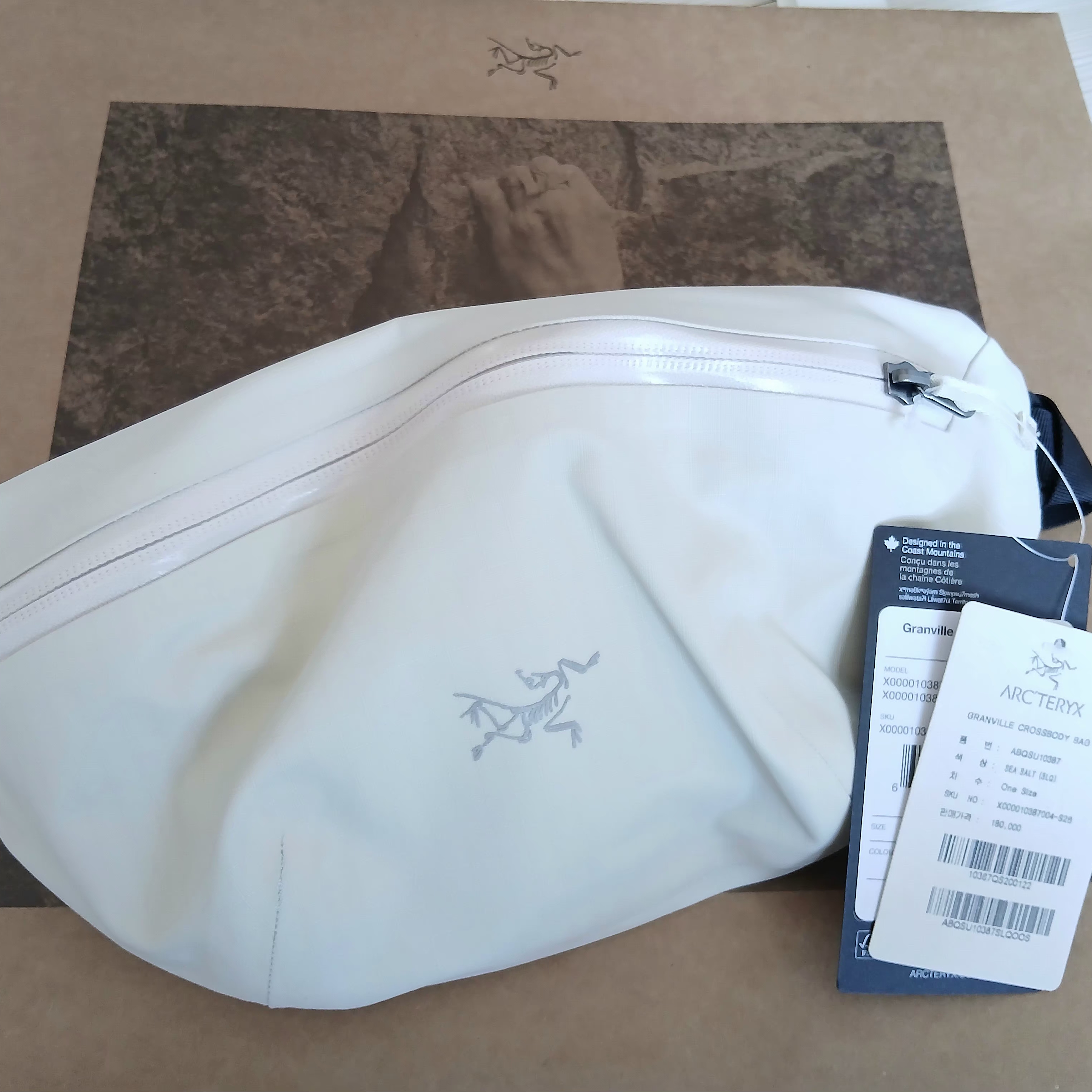 Arc'teryx Granville Crossbody Bag Black, Arc'teryx Granville Crossbody Bag Sea Salt 착용 스타일 - 1