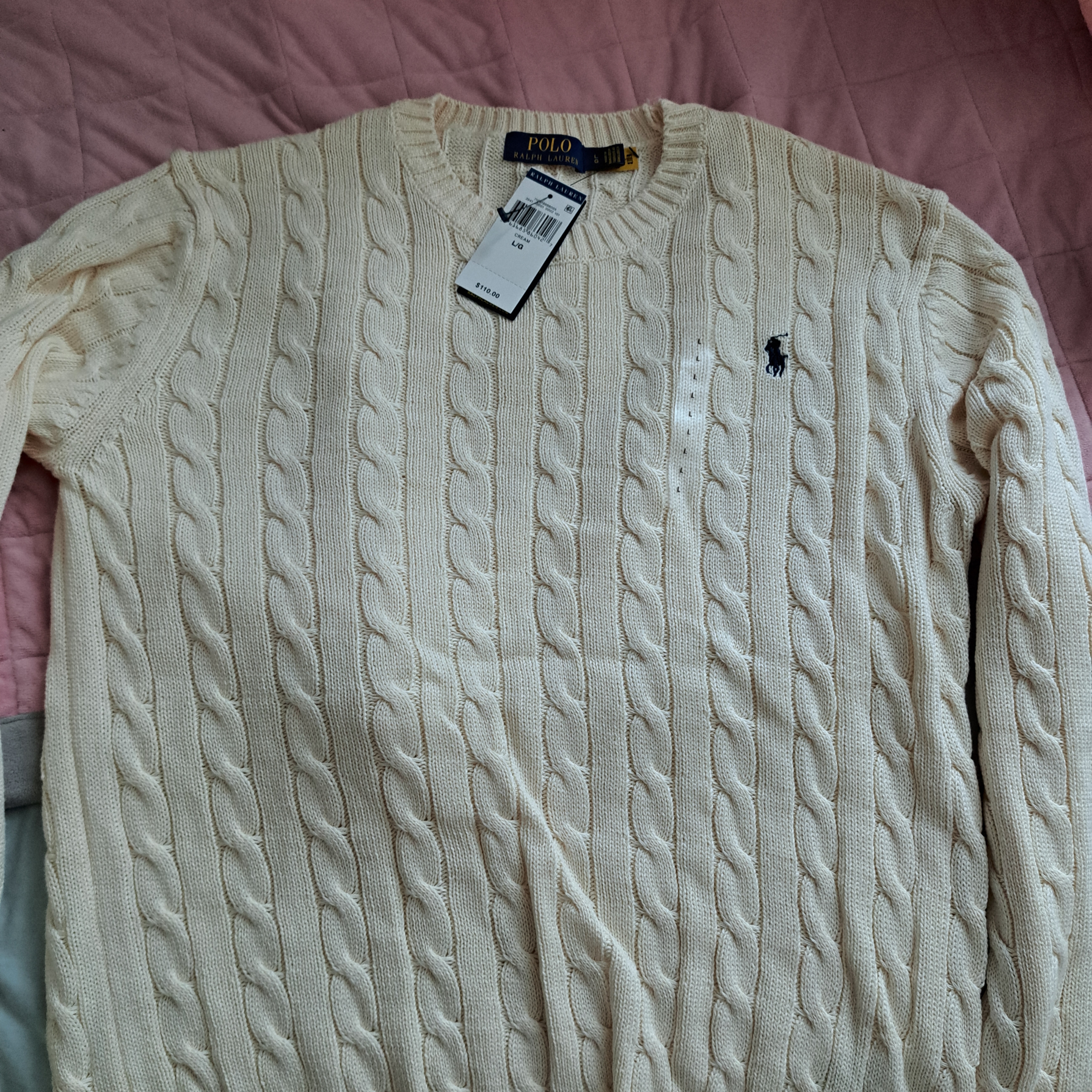 [20% 적립] Polo Ralph Lauren Cable Knit Cotton Sweater Natural 착용 스타일