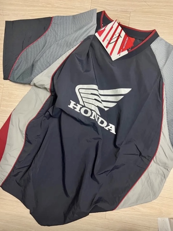 Honda Speed Track Nylon T-Shirt Navy 착용 스타일