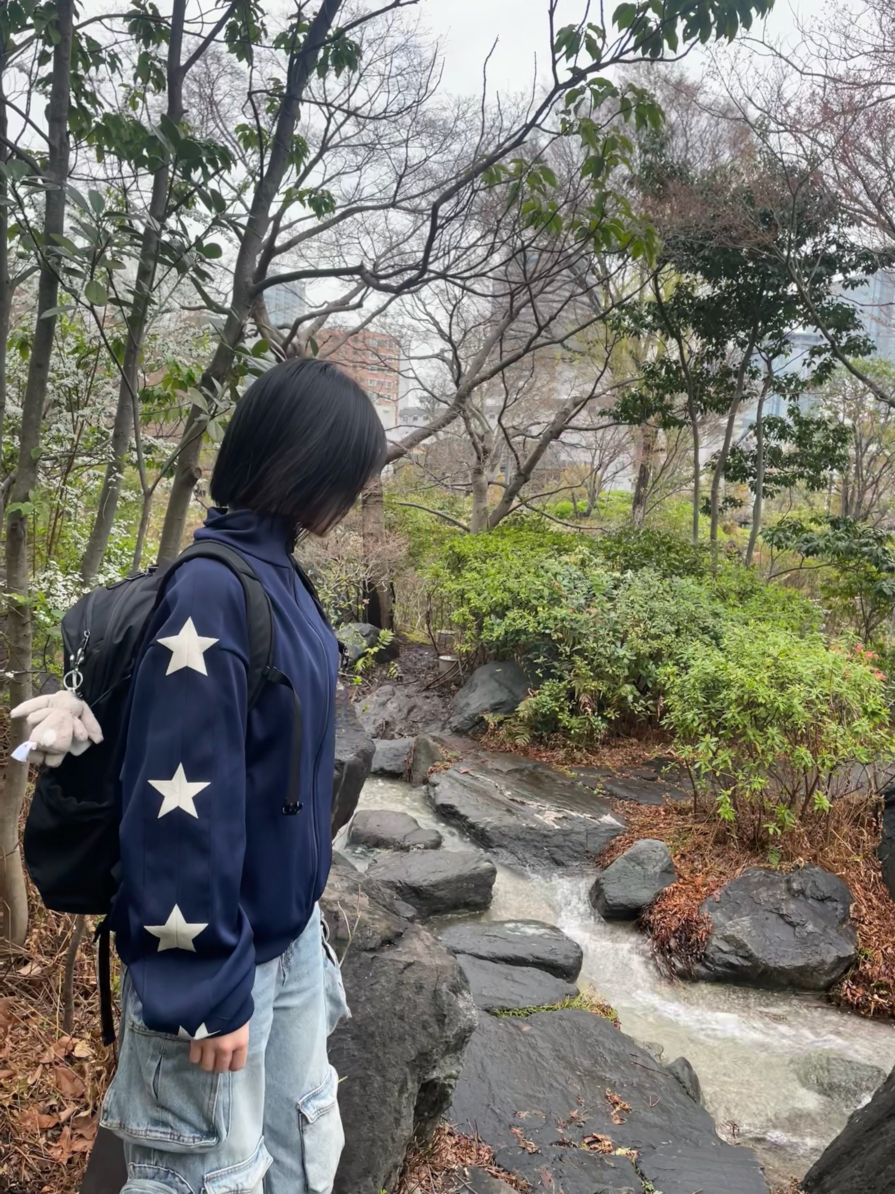 Kapital Smooth Jersey Stuntman & Woman Track Jacket Navy, Arc'teryx Mantis 16 Backpack Black 착용 스타일 - 2