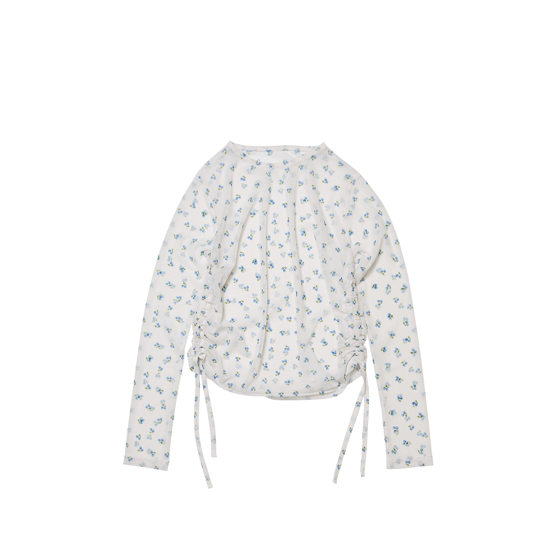 고트 시어 스트링 W 슬리브 티셔츠 블루((W) GORT Sheer String W Sleeve T Shirt Blue)