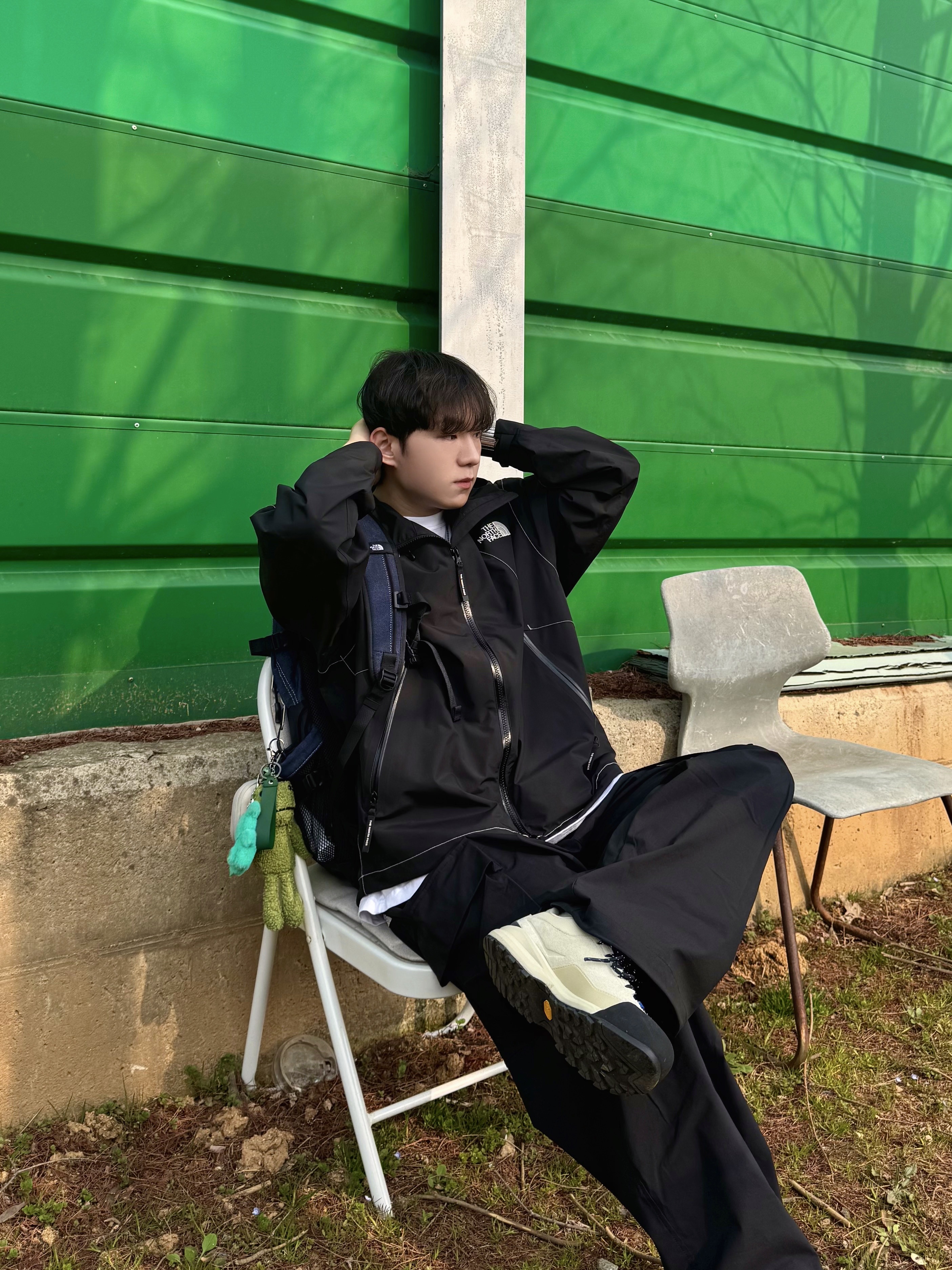 The North Face White Label Britton Jacket Black, The North Face Mini Shot Novelty Denim Dark Blue - 25FW 착용 스타일 - 2