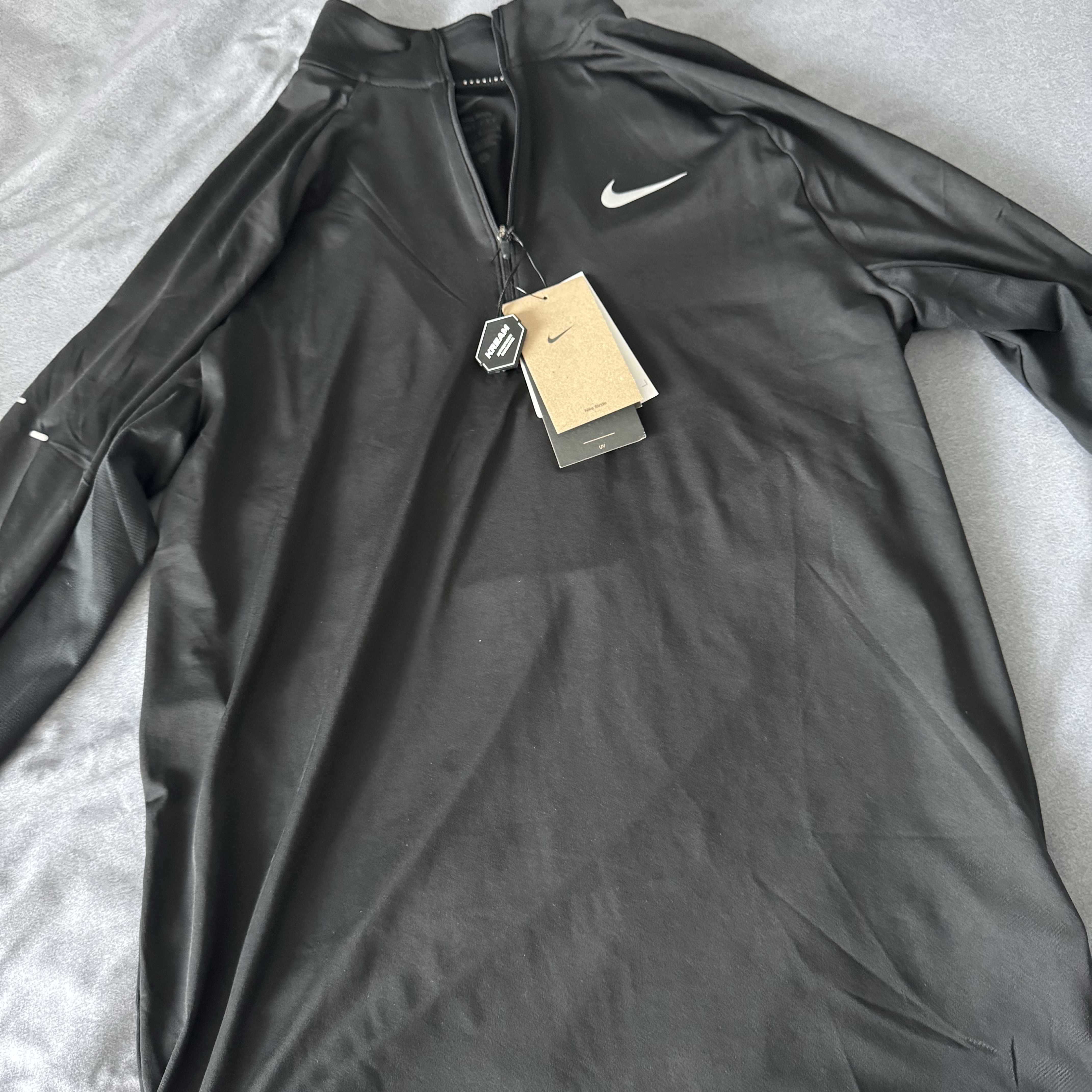 Nike Stride Dri-Fit 1/4 Zip Running Top Black- Asia 착용 스타일