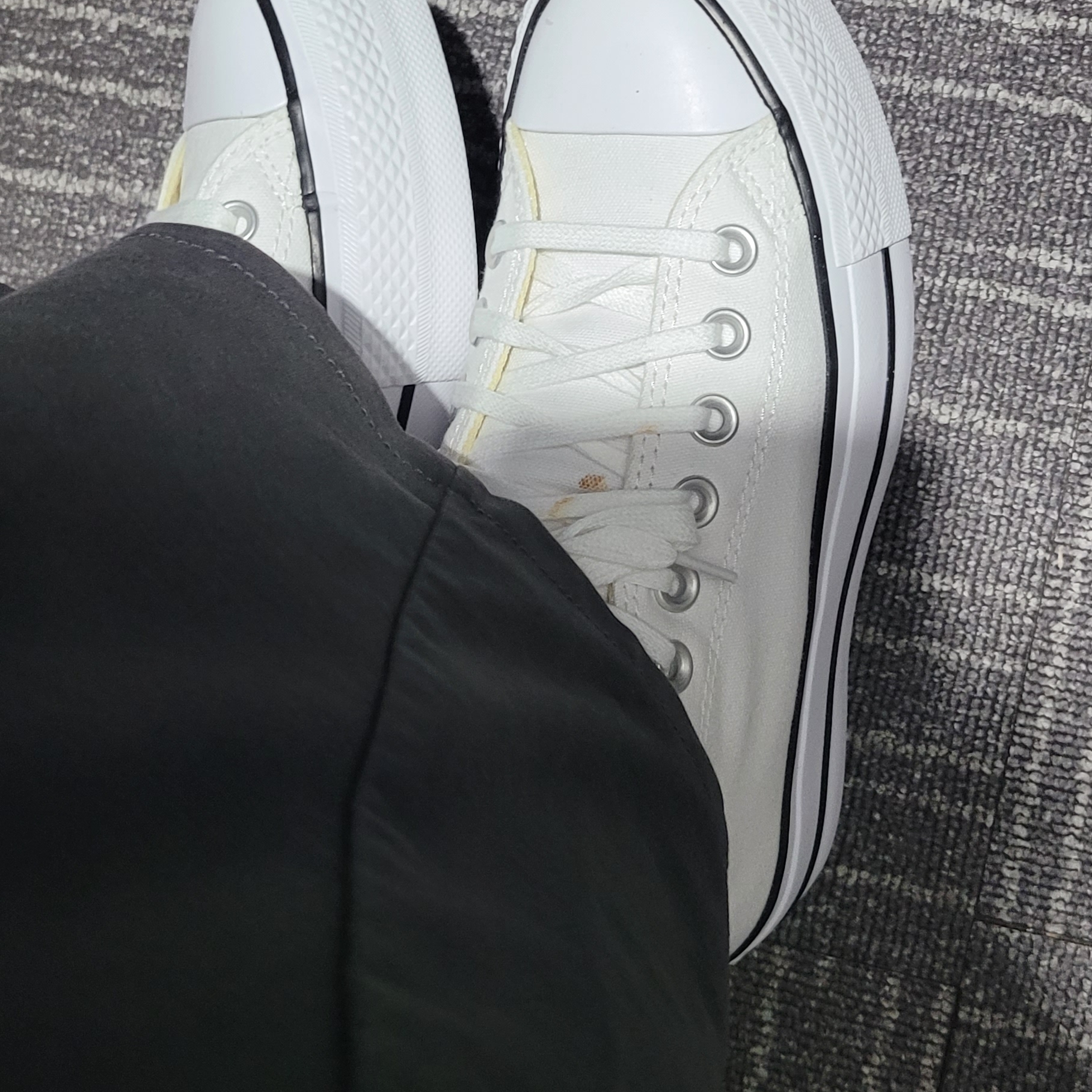 (W) Converse Chuck Taylor All Star Lift Ox White Black 착용 스타일