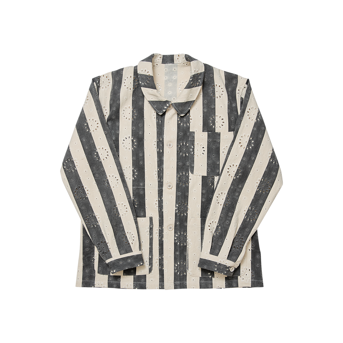 고트 스트라이프 레이스 워크 자켓 차콜(GORT Stripe Lace Work Jacket Charcoal) - 1