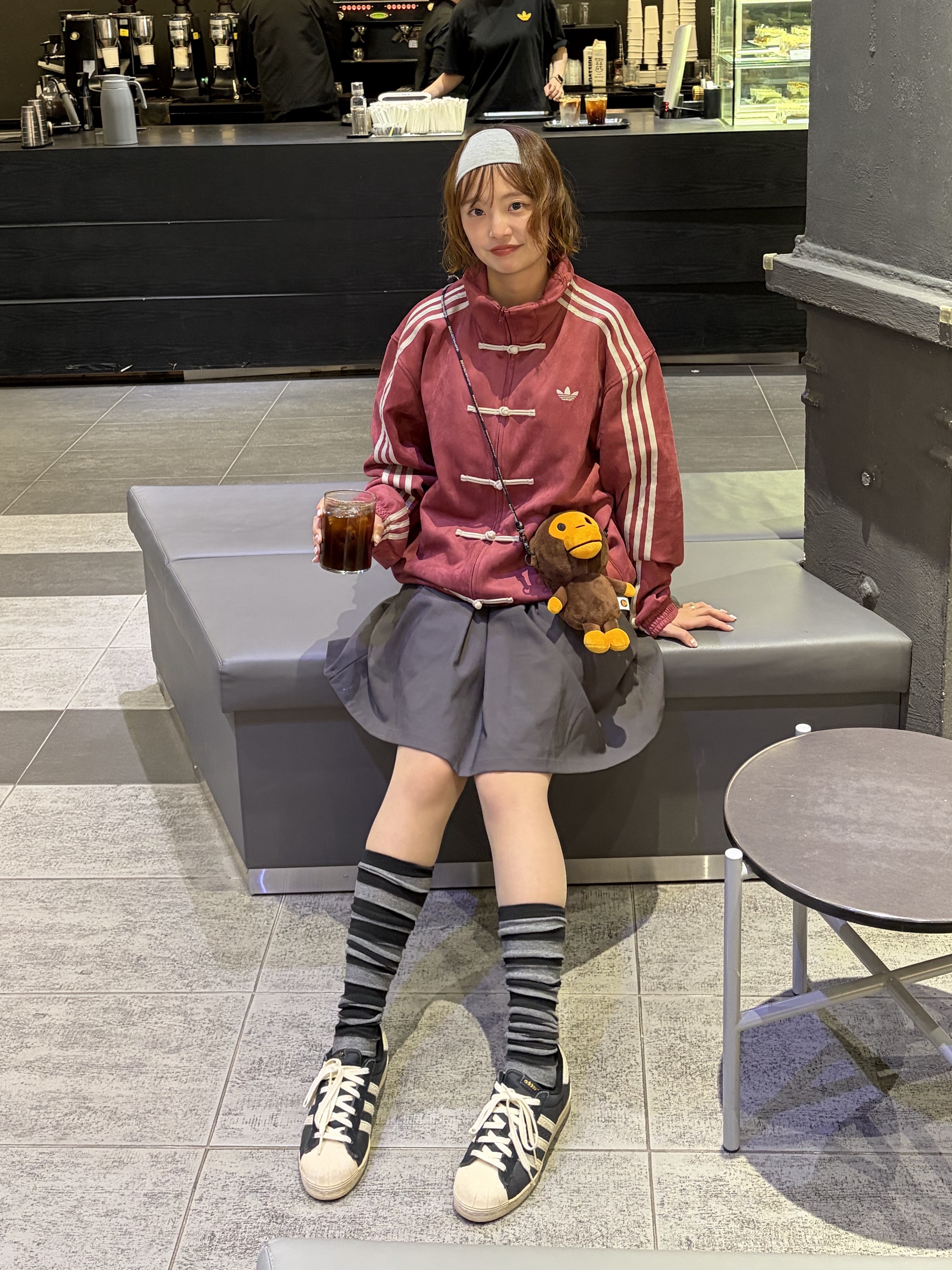 Adidas New Chinese Style Track Top Collegiate Burgundy - KR Sizing, Adidas Superstar 82 Black White 착용 스타일 - 2