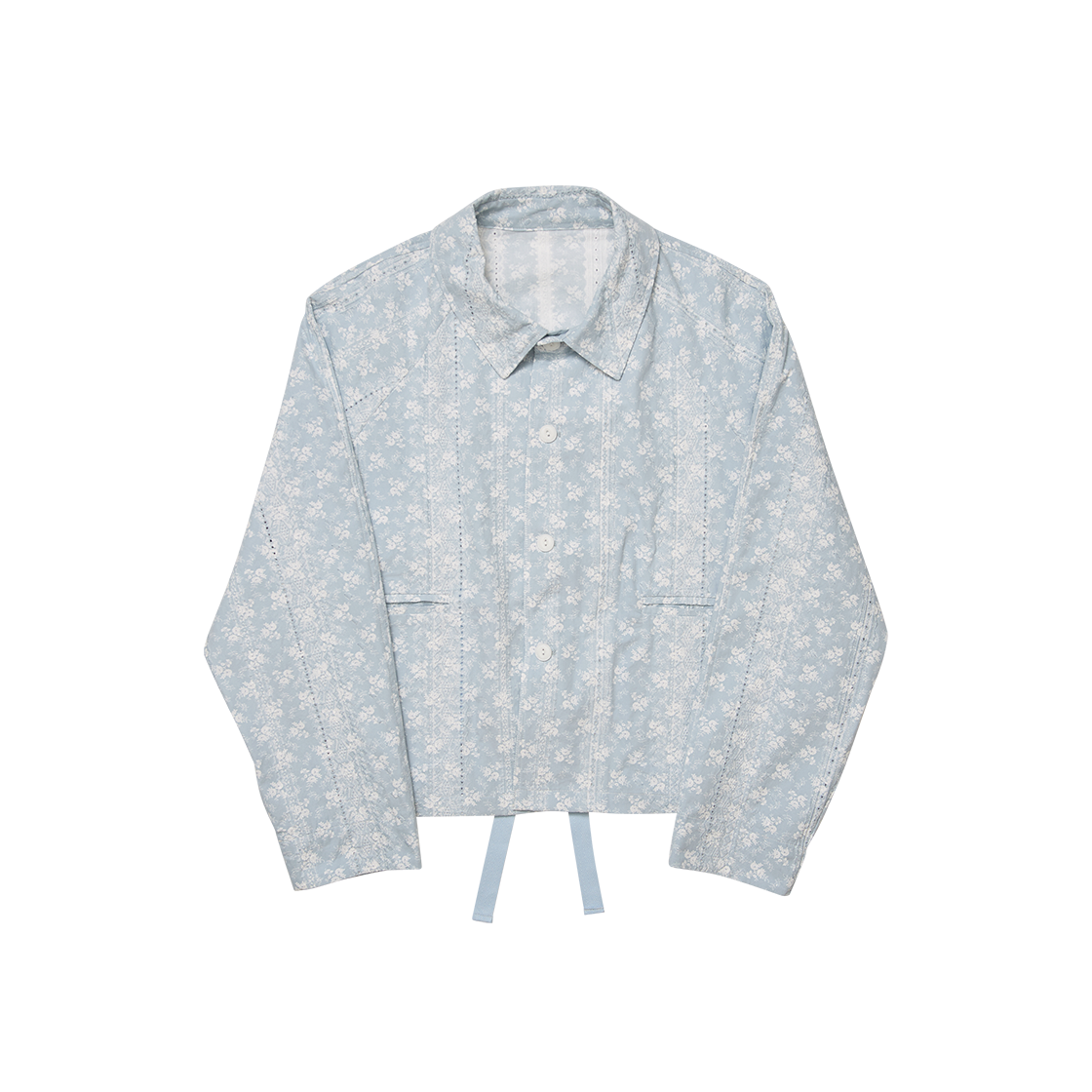 고트 쓰리 타이 레이스 워크 숏 자켓 스카이((W) GORT Three Ties Lace Work Short Jacket Sky) - 2