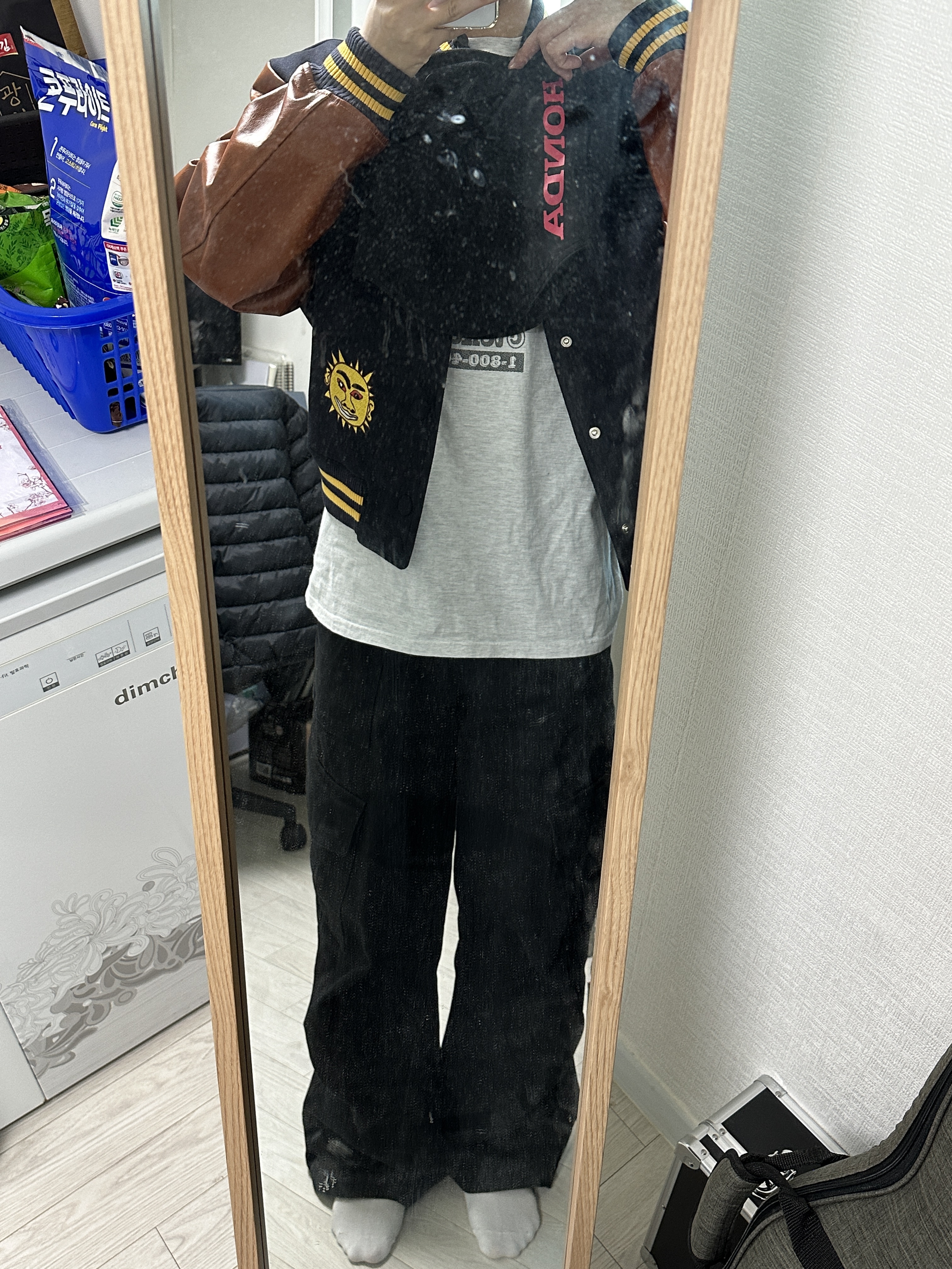 Honda Motorcycle Fleece Mask Black 착용 스타일