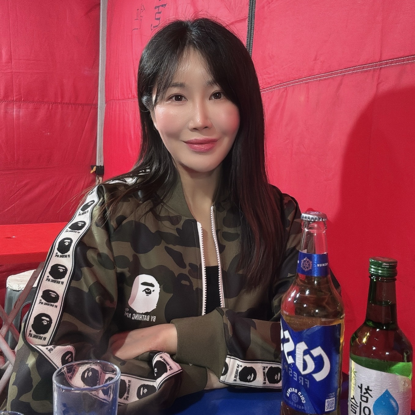 BAPE 1st Camo Relaxed Fit Track Jacket Green 착용 스타일 - 1