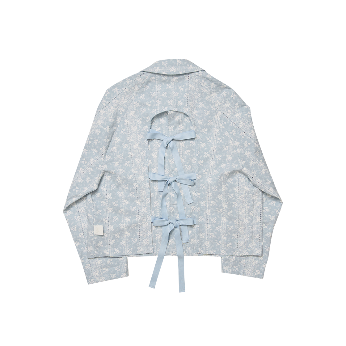 고트 쓰리 타이 레이스 워크 숏 자켓 스카이((W) GORT Three Ties Lace Work Short Jacket Sky)