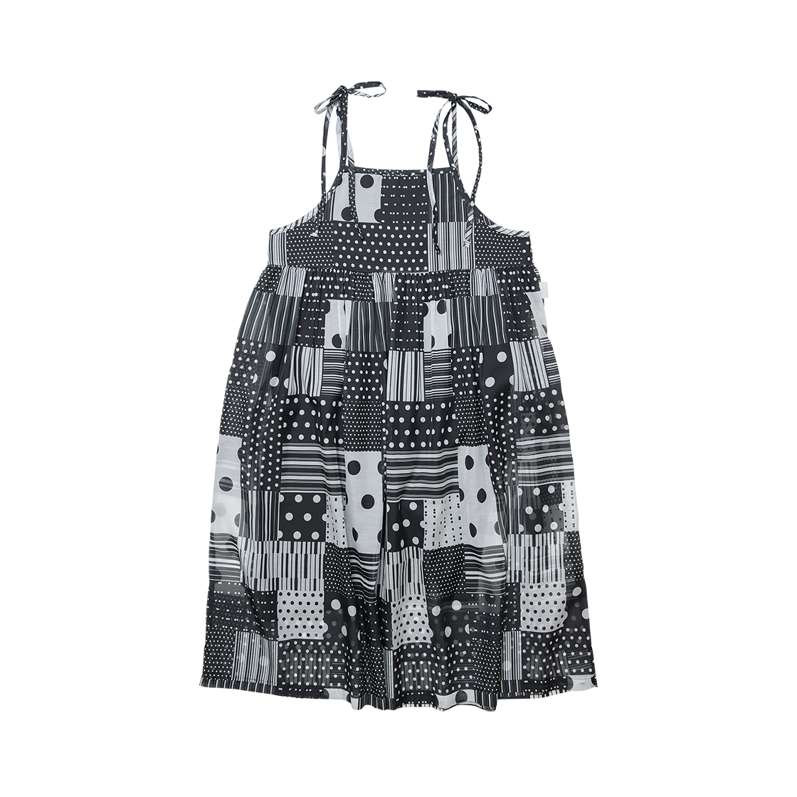 고트 패치워크 그래픽 캐미 드레스 블랙((W) GORT Patchwork Graphic Cami Dress Black)