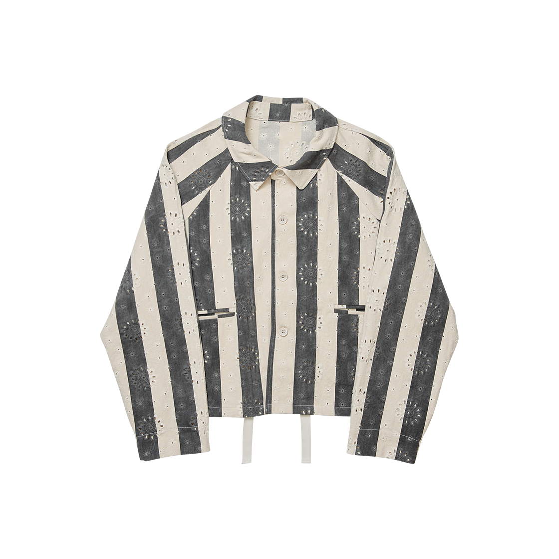 고트 쓰리 타이 레이스 워크 숏 자켓 차콜((W) GORT Three Ties Lace Work Short Jacket Charcoal) - 2