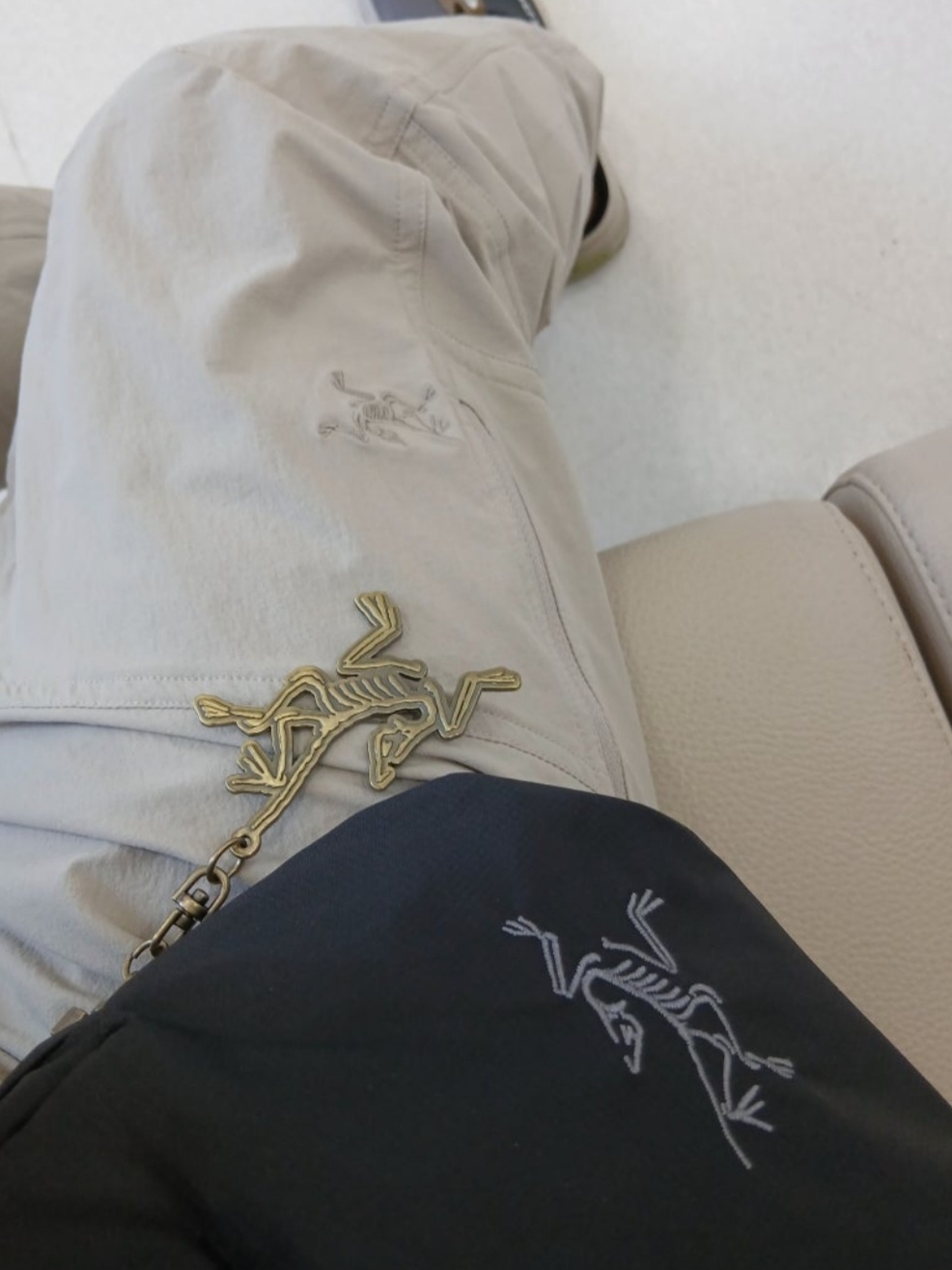 Arc'teryx Kragg SL Cotton Bird Word SS T-Shirt Canvas, Salomon RX Slide 3.0 Black Plum Kitten 착용 스타일 - 2