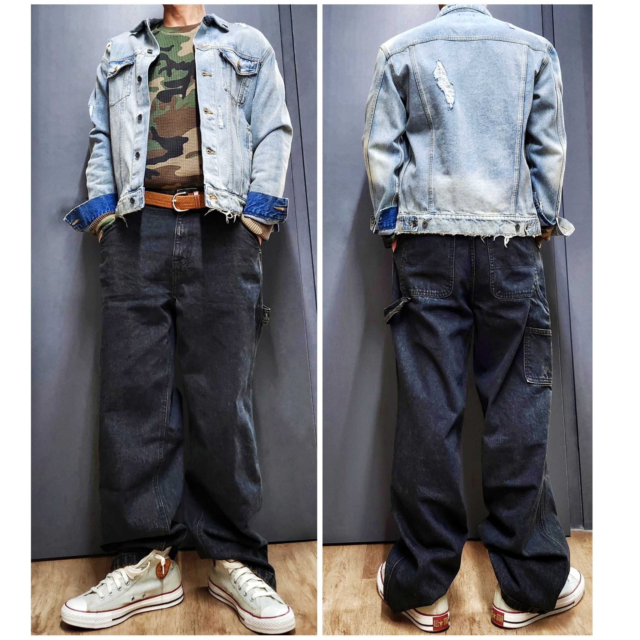 Stussy Basic Thermal Woodland Camo 착용 스타일 - 1