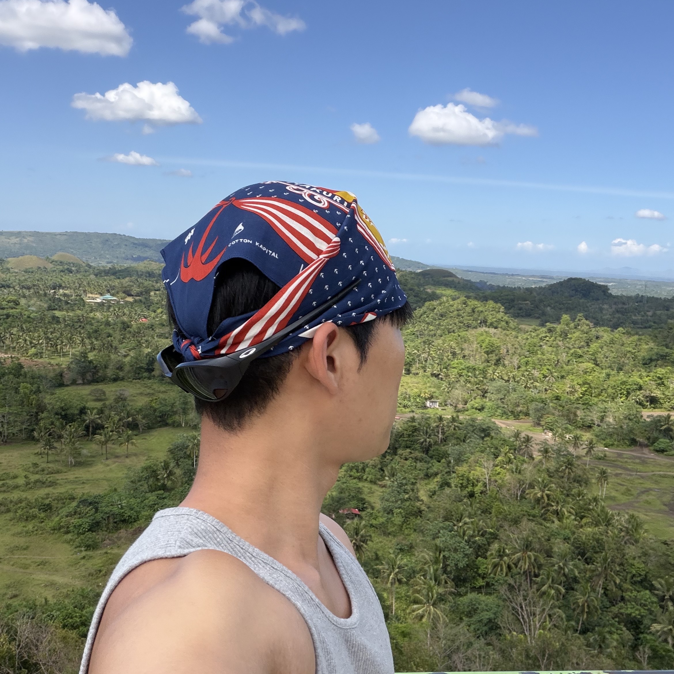 Kapital Colored Bandana Angry Navy 착용 스타일 - 3