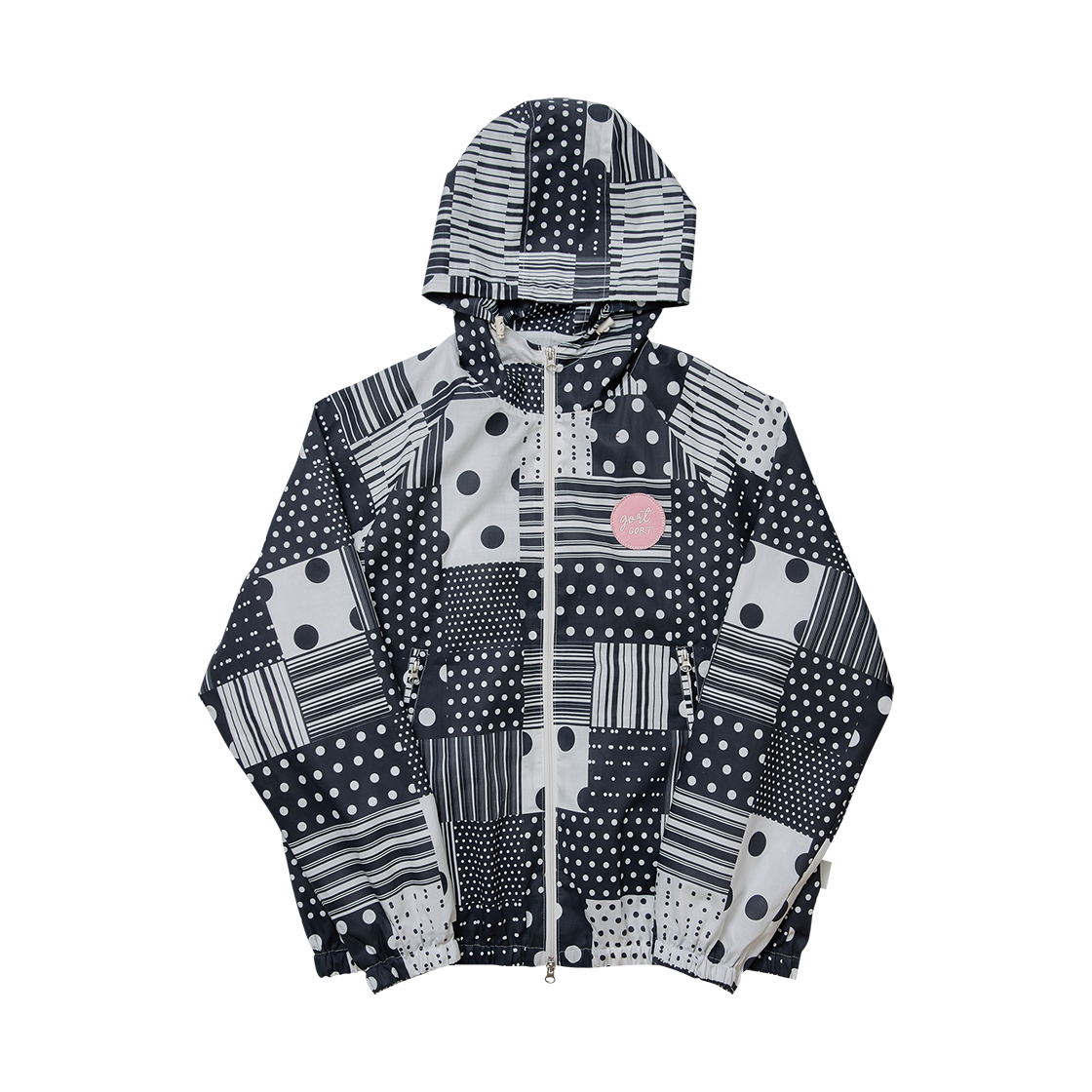 고트 패치워크 그래픽 후디 점퍼 블랙(GORT Patchwork Graphic Hoodie Jumper Black)