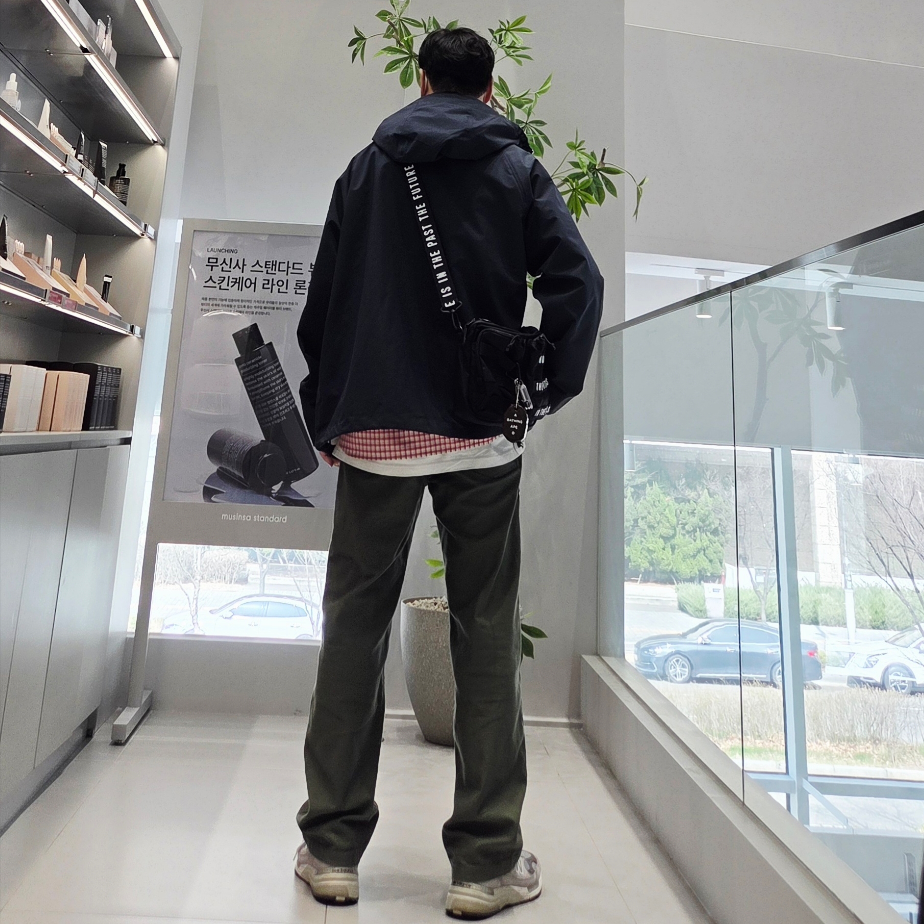 General Idea Man Western Check Shirts Red, Human Made Military Pouch Large Black ์ฐฉ์ฉ ์คํ์ผ - 2